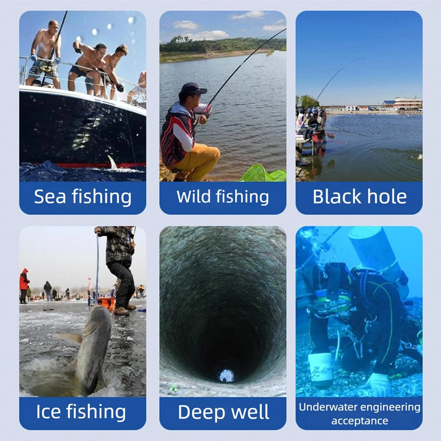 دوربین زیر آب قابل حمل چهار فصل با کابل 30 متری، صفحه نمایش 4.3 اینچی و 22 LED قابل تنظیم برای ماهیگیران آب شیرین و شور با پایه ضد لغزش