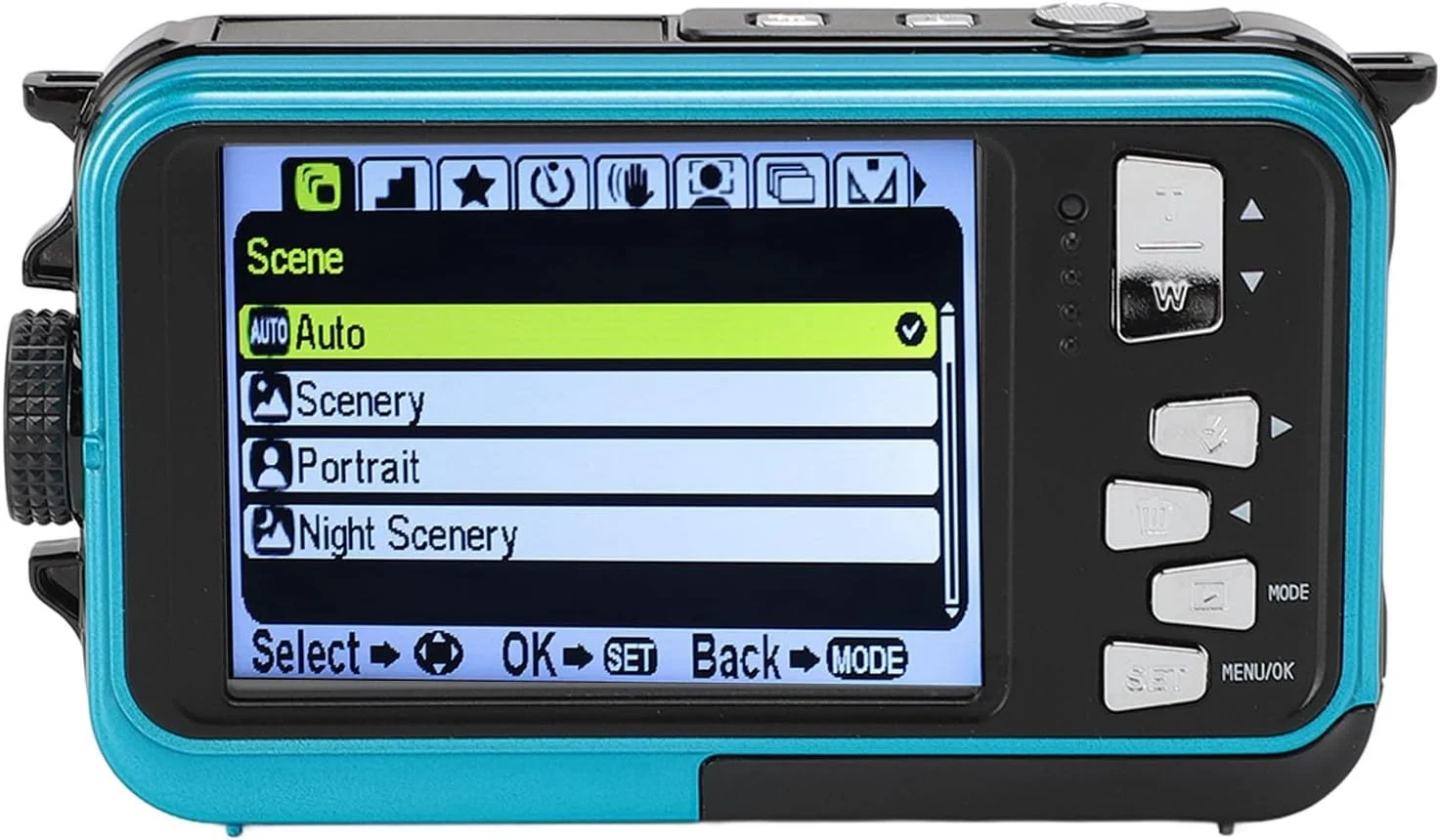 دوربین 4K زیر آب 56 مگاپیکسل فوکوس خودکار دو صفحه نمایش، امکان فیلمبرداری هنگام شارژ، مناسب برای سلفی (آبی)