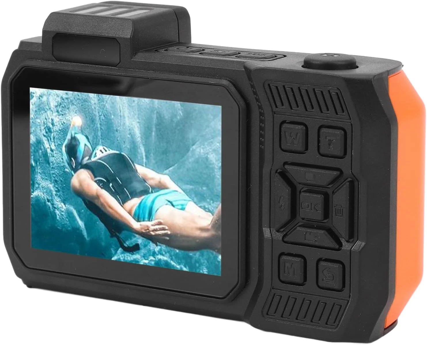 دوربین ضد آب 4K 65MP کرایفوکت، صفحه نمایش دوگانه 2.88 اینچی و 1.44 اینچی، دوربین ضد آب 10 متری با زوم اپتیکال 18 برابر، دوربین دیجیتال جمع و جور 2500 میلی آمپری برای غواصی (نارنجی) دوربین ضد آب 4K 65MP کرایفوکت، صفحه نمایش دوگانه 2.88 اینچی و 1.44 اینچی، دوربین ضد آب 10 متری با زوم اپتیکال 18 برابر، دوربین دیجیتال جمع و جور 2500 میلی آمپری برای غواصی (نارنجی)