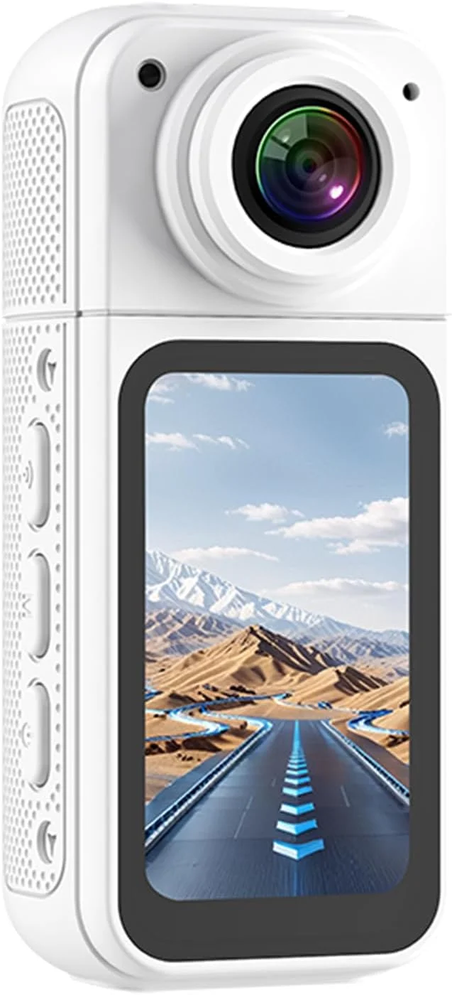 دوربین کوچک 2.7K POV، دوربین اکشن با نصب مغناطیسی، مناسب برای سفر، دوچرخه سواری، ماجراجویی با حیوانات خانگی (سفید)