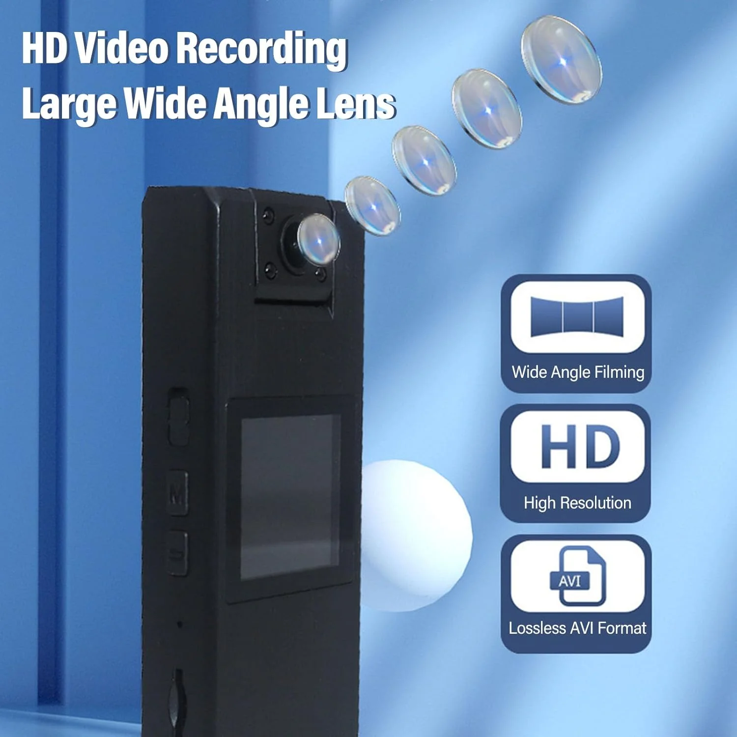 دوربین بدنه با ضبط صدا و تصویر، لنز چرخان 180 درجه، صفحه نمایش 1.5 اینچی IPS، کارت حافظه 32 گیگابایتی، دید در شب مادون قرمز، مناسب برای دوچرخه سواری