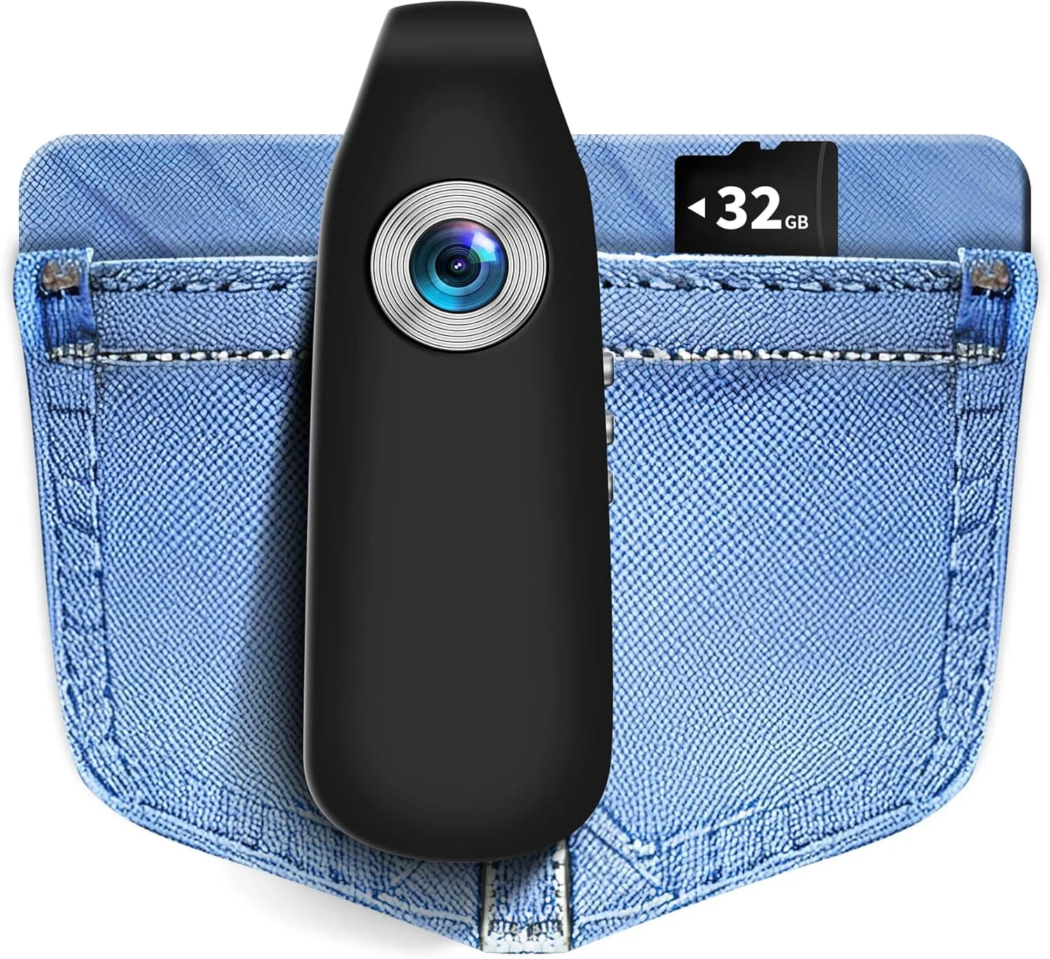 دوربین بدنه با کارت 32 گیگابایتی، دوربین بدنه 1080P مدل 2025، دوربین کوچک شخصی با گیره مغناطیسی، دوربین های ویدیویی بدنه قابل پوشیدن برای دوچرخه سواری، کار، مسافرت، پیاده روی حیوانات خانگی، ورزش های فضای باز