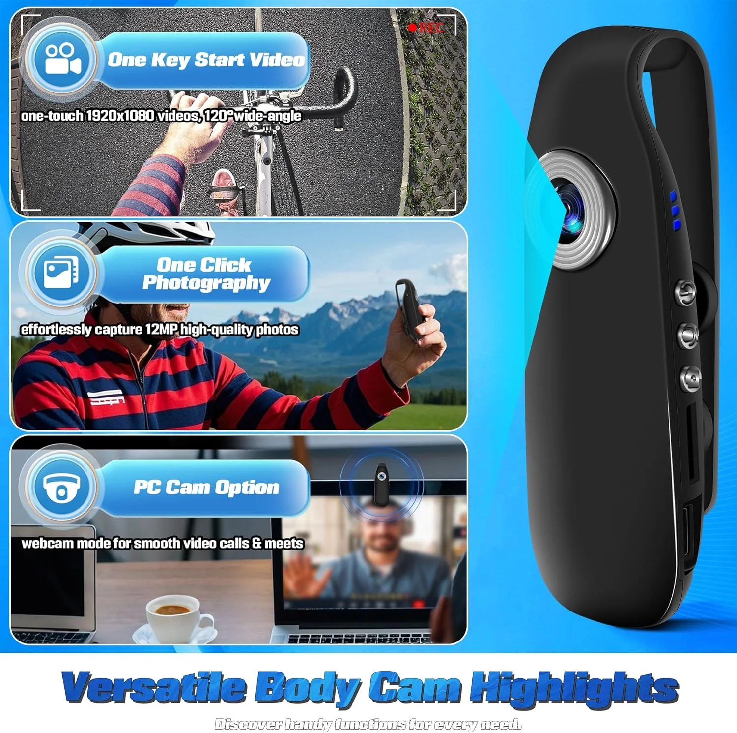 دوربین بدنه با کارت 32 گیگابایتی، دوربین بدنه 1080P مدل 2025، دوربین کوچک شخصی با گیره مغناطیسی، دوربین های ویدیویی بدنه قابل پوشیدن برای دوچرخه سواری، کار، مسافرت، پیاده روی حیوانات خانگی، ورزش های فضای باز دوربین بدنه با کارت 32 گیگابایتی، دوربین بدنه 1080P مدل 2025، دوربین کوچک شخصی با گیره مغناطیسی، دوربین های ویدیویی بدنه قابل پوشیدن برای دوچرخه سواری، کار، مسافرت، پیاده روی حیوانات خانگی، ورزش های فضای باز