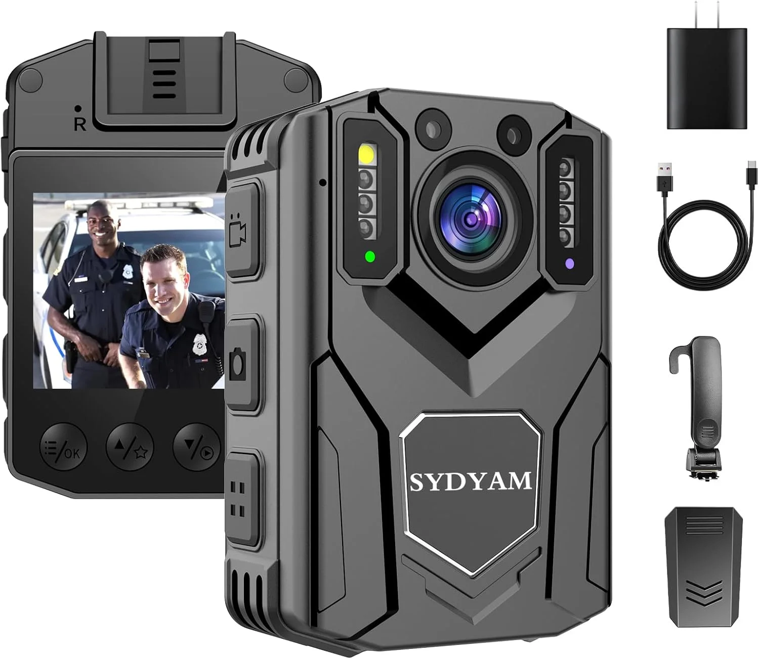 دوربین بدنه HD با کیفیت 2K/1440P، ضبط 8-10 ساعته، ضد آب IP67 با ضبط صدا و تصویر برای جلسات پلیس، پیاده روی، نگهبانی و گشت زنی روزانه