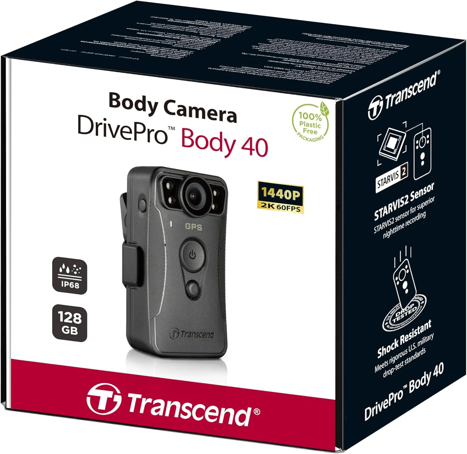 دوربین بدنه Transcend TS128GDPB40A DrivePro Body Camera 40 با حافظه 128 گیگابایت، کیفیت 2K QHD 1440P با سرعت 60 فریم بر ثانیه، استاندارد IP68، Wi-Fi، GPS، لرزشگیر الکترونیکی تصویر و عمر باتری 11 ساعته دوربین بدنه Transcend TS128GDPB40A DrivePro Body Camera 40 با حافظه 128 گیگابایت، کیفیت 2K QHD 1440P با سرعت 60 فریم بر ثانیه، استاندارد IP68، Wi-Fi، GPS، لرزشگیر الکترونیکی تصویر و عمر باتری 11 ساعته