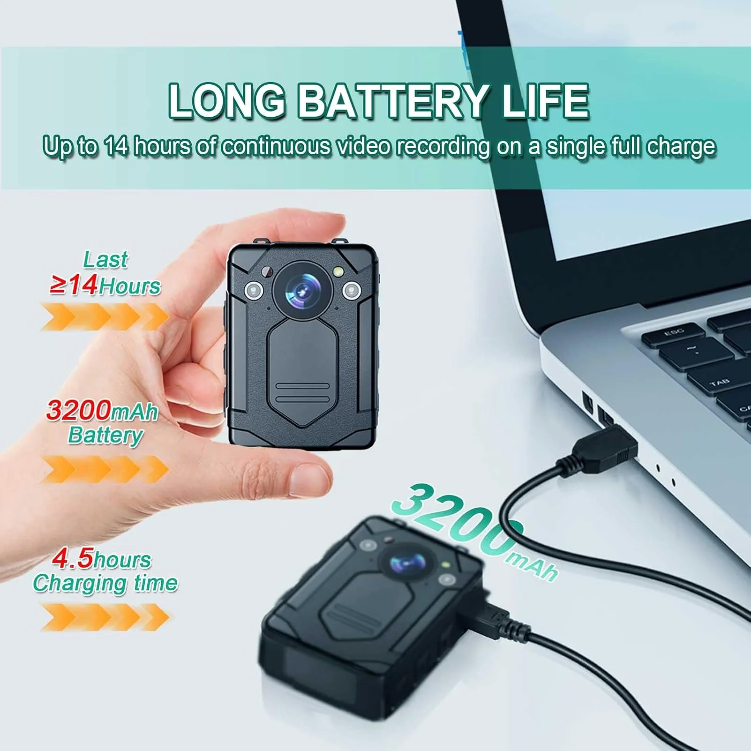 دوربین بدنه پلیس 2K با کیفیت 1440P، حافظه 64 گیگابایتی، باتری 14 ساعته، LCD 2.0 اینچی، USB-C، دید در شب، ضد آب، ضد ضربه، سبک وزن، رمزگذاری داده برای اجرای قانون دوربین بدنه پلیس 2K با کیفیت 1440P، حافظه 64 گیگابایتی، باتری 14 ساعته، LCD 2.0 اینچی، USB-C، دید در شب، ضد آب، ضد ضربه، سبک وزن، رمزگذاری داده برای اجرای قانون