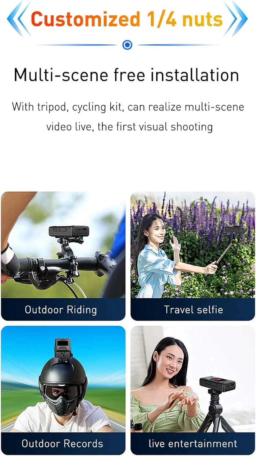 دوربین فیلمبرداری قابل حمل با صفحه نمایش 1.3 اینچی، باتری 2500mAh و لنز چرخان 180 درجه، دوربین گیره پشتی پوشیدنی وای فای، مناسب برای سفر، ورزش و فضای باز دوربین فیلمبرداری قابل حمل با صفحه نمایش 1.3 اینچی، باتری 2500mAh و لنز چرخان 180 درجه، دوربین گیره پشتی پوشیدنی وای فای، مناسب برای سفر، ورزش و فضای باز