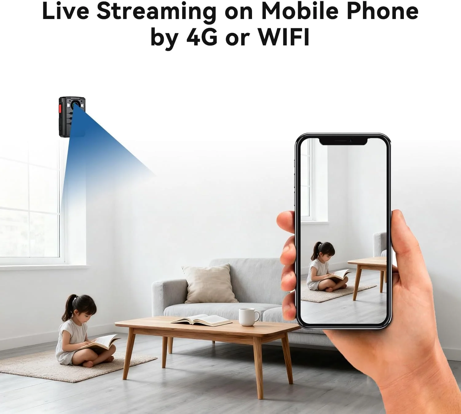 دوربین بدنه 4G GPS با کیفیت 1440P، شامل سیم کارت، 17 ساعت زمان ضبط، باتری 3600 میلی آمپر ساعت، حافظه 128 گیگابایتی برای ضبط صدا و تصویر و دوربین بدنه با قابلیت ارتباط داخلی، رمزگذاری داده ها برای امنیت، کار، نگهبانی