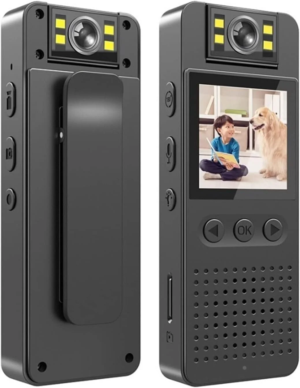 دوربین فیلمبرداری کوچک و قابل حمل MatLogix با قابلیت اتصال WiFi، کیفیت 1080p HD، گیره آسان برای نصب، صفحه نمایش 1.3 اینچی LCD، دید در شب و عملکرد آسان تک دکمه