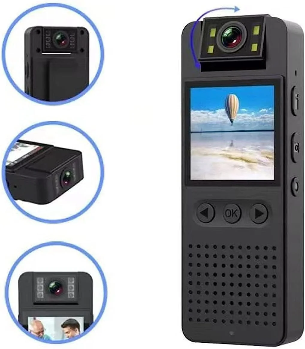 دوربین فیلمبرداری کوچک و قابل حمل MatLogix با قابلیت اتصال WiFi، کیفیت 1080p HD، گیره آسان برای نصب، صفحه نمایش 1.3 اینچی LCD، دید در شب و عملکرد آسان تک دکمه دوربین فیلمبرداری کوچک و قابل حمل MatLogix با قابلیت اتصال WiFi، کیفیت 1080p HD، گیره آسان برای نصب، صفحه نمایش 1.3 اینچی LCD، دید در شب و عملکرد آسان تک دکمه