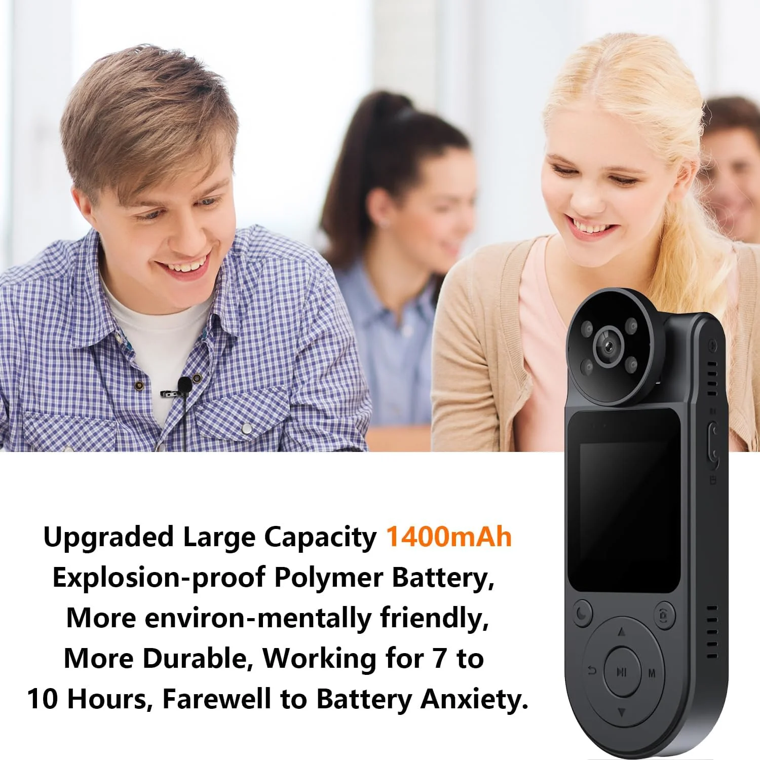 دوربین بدنه L20 با صفحه نمایش 1.5 اینچی، ضبط صدا و تصویر، دوربین شخصی پوشیدنی 1080P با لنز چرخان 180 درجه، باتری 7 ساعته، دید در شب، دوربین فیلمبرداری قابل حمل 64 گیگابایتی (با WiFi) دوربین بدنه L20 با صفحه نمایش 1.5 اینچی، ضبط صدا و تصویر، دوربین شخصی پوشیدنی 1080P با لنز چرخان 180 درجه، باتری 7 ساعته، دید در شب، دوربین فیلمبرداری قابل حمل 64 گیگابایتی (با WiFi)