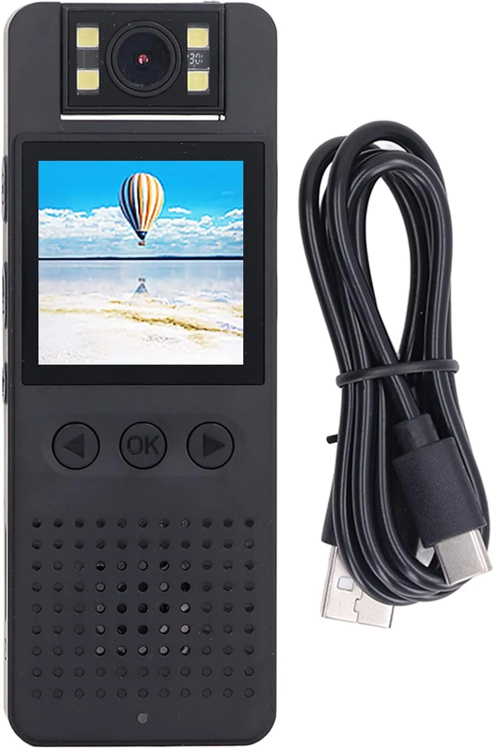 دوربین فیلمبرداری کوچک 1080P HD، لنز چرخان 180 درجه، دید در شب با زاویه باز، دوربین جیبی قابل حمل، دوربین امنیتی شخصی