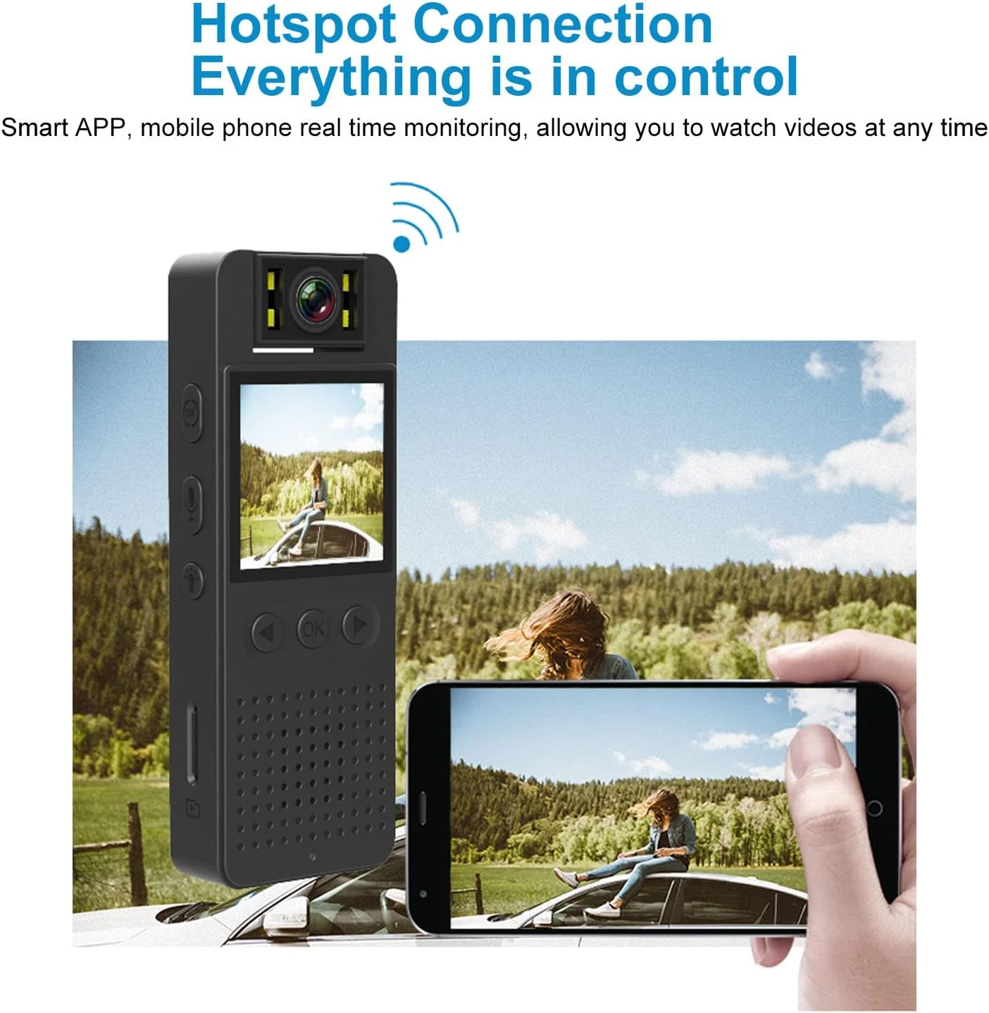 دوربین فیلمبرداری کوچک 1080P HD، لنز چرخان 180 درجه، دید در شب با زاویه باز، دوربین جیبی قابل حمل، دوربین امنیتی شخصی دوربین فیلمبرداری کوچک 1080P HD، لنز چرخان 180 درجه، دید در شب با زاویه باز، دوربین جیبی قابل حمل، دوربین امنیتی شخصی