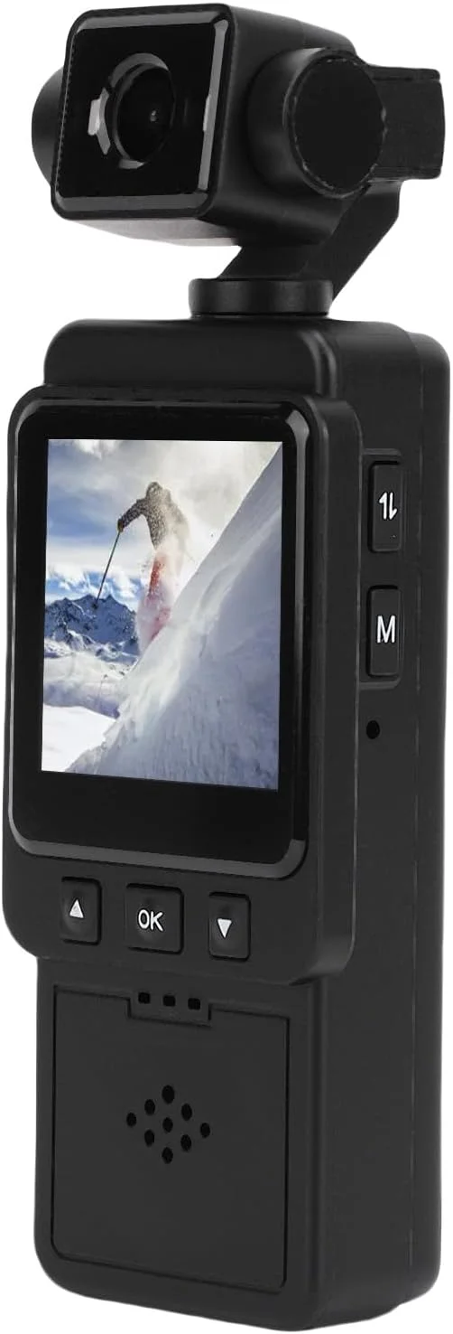 دوربین کوچک Dpofirs، دوربین ولاگینگ 1080P، با تثبیت کننده هوشمند، لنز زاویه باز با چرخش 270 و 180 درجه، دوربین فیلمبرداری POV پوشیدنی، برای عکاسی در فضای باز و مسافرت