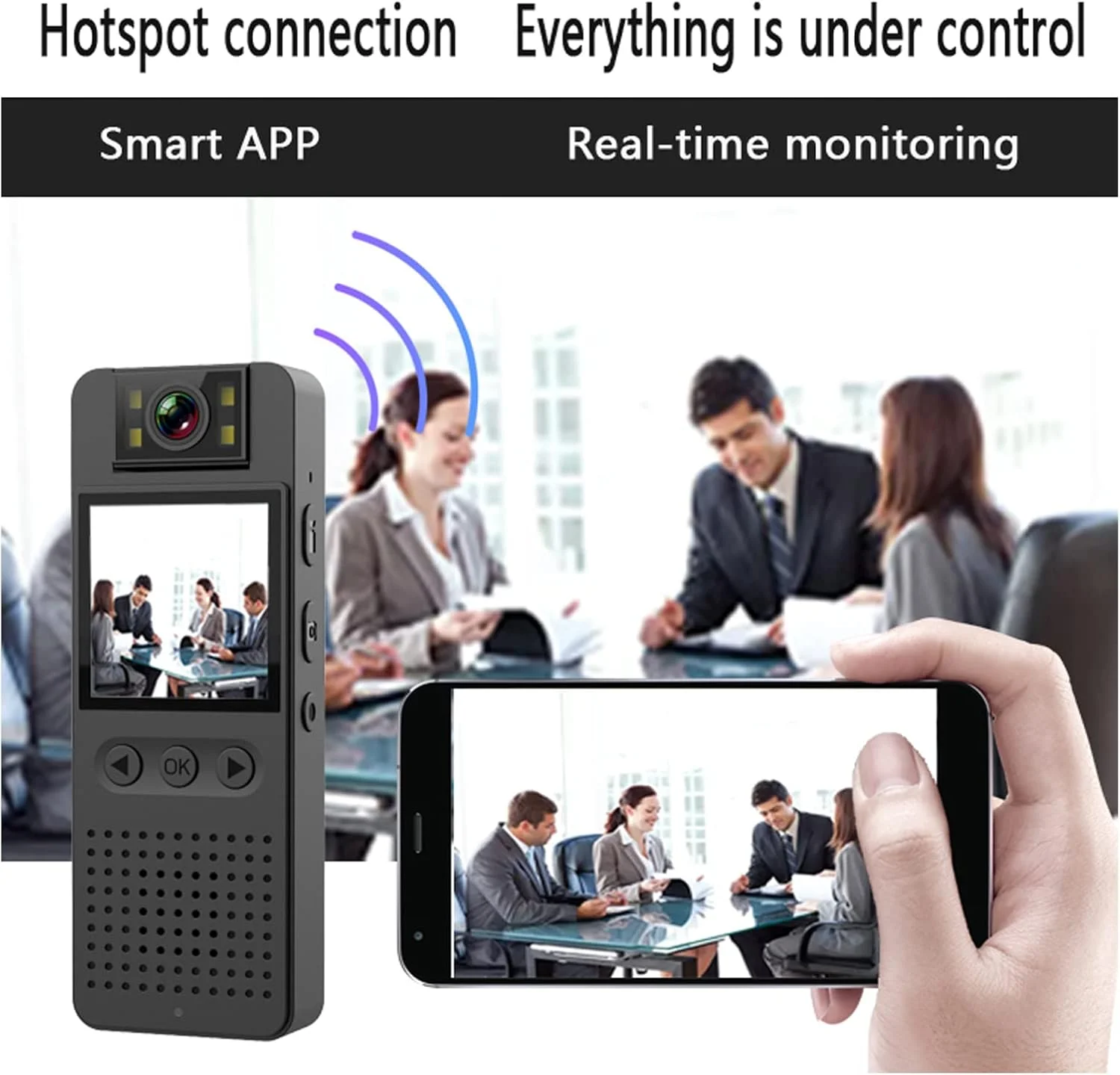 دوربین کوچک بدنه، ضبط کننده ویدئویی قابل حمل، دوربین جیبی وای فای، سازگار با ضبط دید در شب 1080P، دوربین فیلمبرداری کوچک بدنه با صفحه نمایش 1.4 اینچی و ضبط چرخهای دوربین کوچک بدنه، ضبط کننده ویدئویی قابل حمل، دوربین جیبی وای فای، سازگار با ضبط دید در شب 1080P، دوربین فیلمبرداری کوچک بدنه با صفحه نمایش 1.4 اینچی و ضبط چرخهای