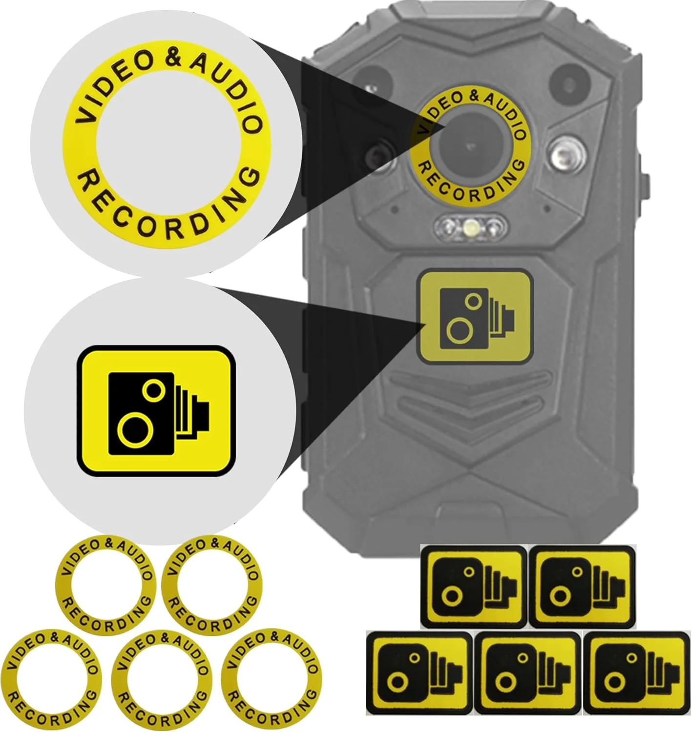 برچسب های دوربین بدنه BR1 BR3 BR5، برچسب های ضبط ویدئو، دوربین مداربسته زرد، مجموعه 5 عددی برچسب هشدار امنیتی، سازگار با برخی از دوربین های Recall، Boblov، Spikecam و Rewire برچسب های دوربین بدنه BR1 BR3 BR5، برچسب های ضبط ویدئو، دوربین مداربسته زرد، مجموعه 5 عددی برچسب هشدار امنیتی، سازگار با برخی از دوربین های Recall، Boblov، Spikecam و Rewire