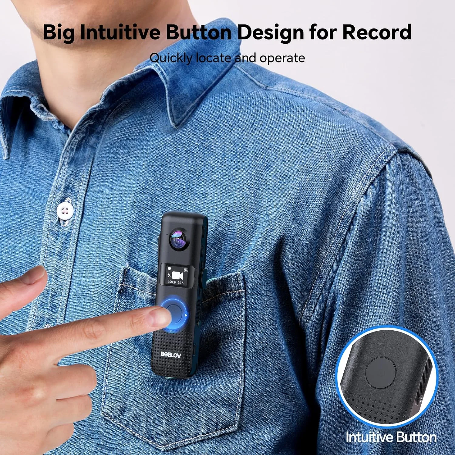 دوربین بدنه وای فای BOBLOV - ضبط HD 1080P، نمایشگر OLED، عملکرد تک لمسی، عمر باتری 4 ساعته، طراحی گیره پوشیدنی (128 گیگابایت) دوربین بدنه وای فای BOBLOV - ضبط HD 1080P، نمایشگر OLED، عملکرد تک لمسی، عمر باتری 4 ساعته، طراحی گیره پوشیدنی (128 گیگابایت)