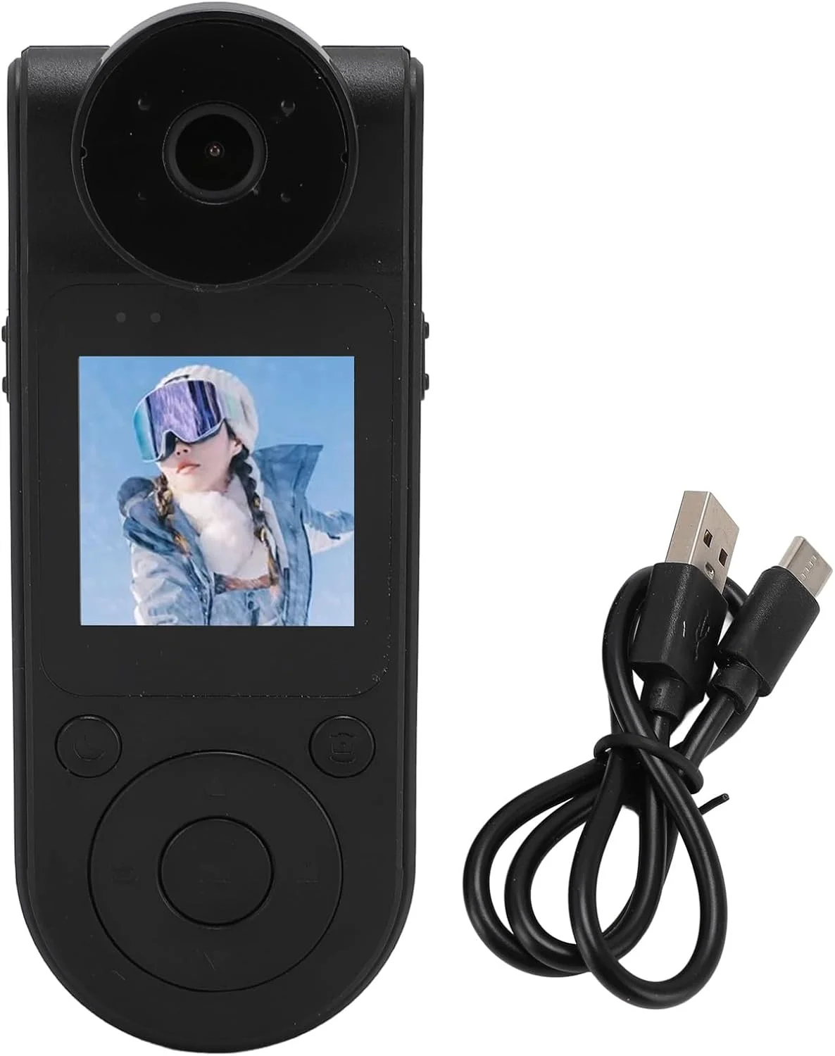 دوربین بدنه Asixxsix با قابلیت ضبط حلقوی، لنز چرخان 180 درجه و گیره پشتی، دوربین ورزشی تشخیص حرکت با زاویه باز 140 درجه 2K، ضبط کننده ویدئویی فضای باز