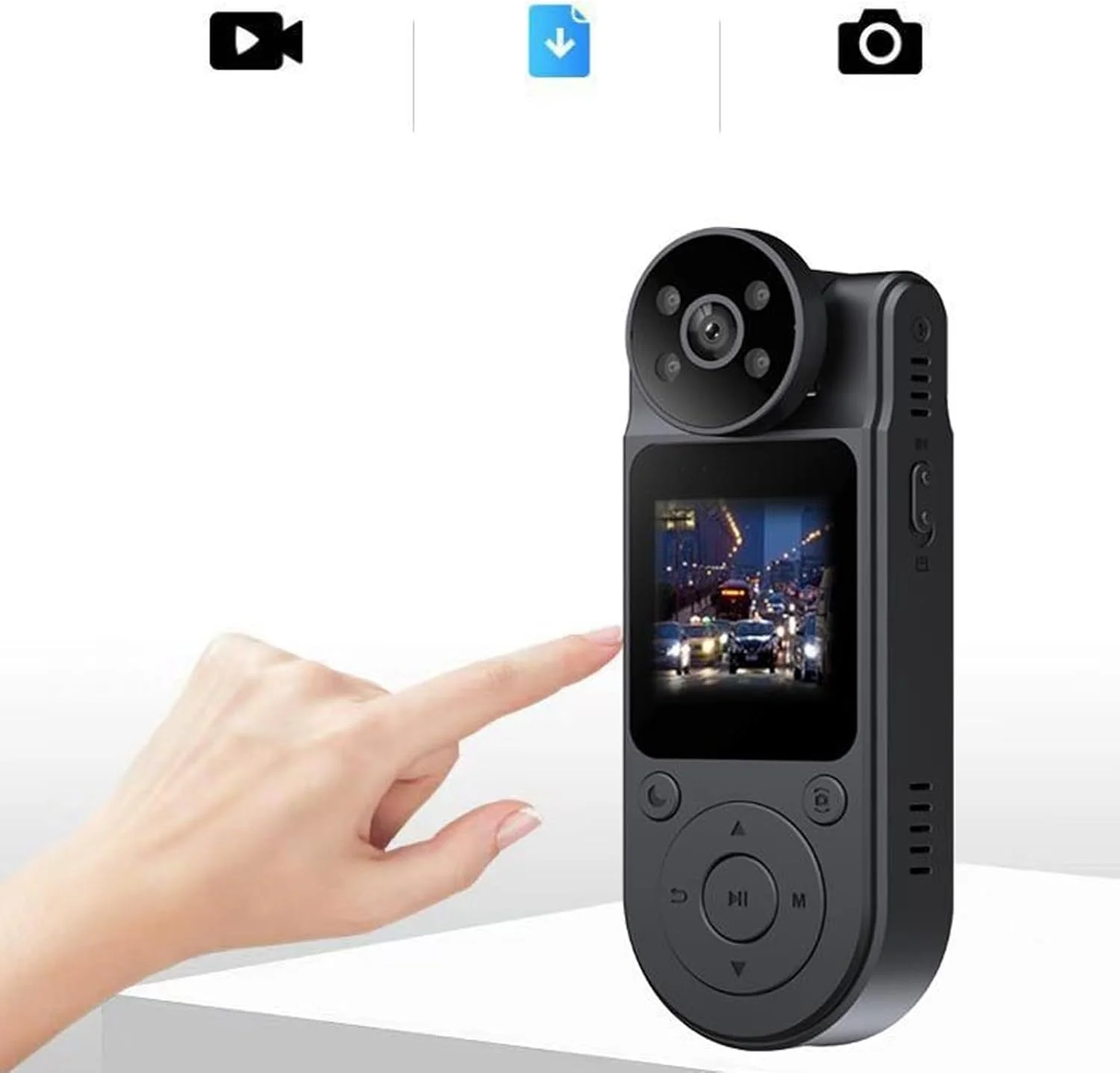 دوربین بدنه Asixxsix با قابلیت ضبط حلقوی، لنز چرخان 180 درجه و گیره پشتی، دوربین ورزشی تشخیص حرکت با زاویه باز 140 درجه 2K، ضبط کننده ویدئویی فضای باز