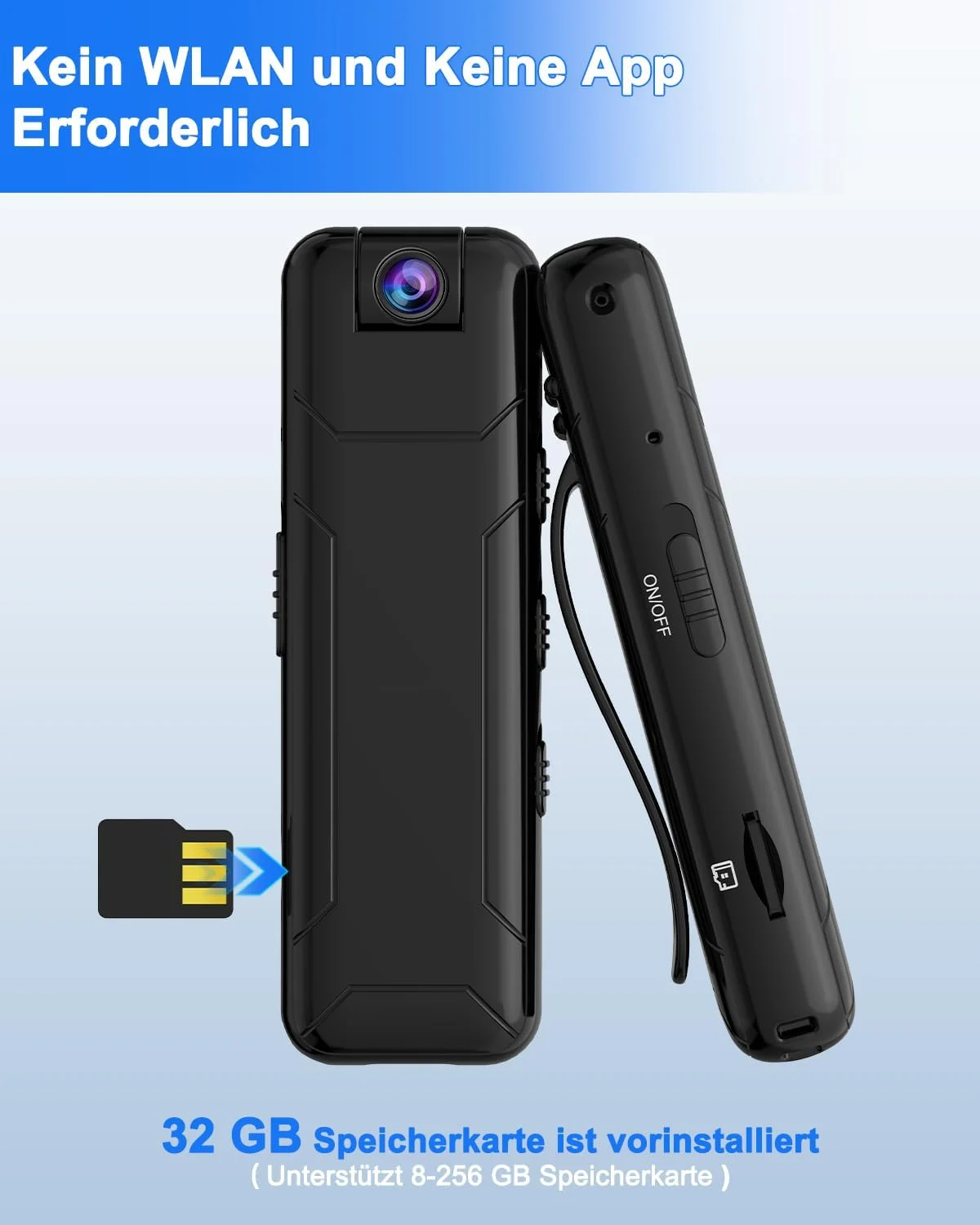 دوربین کوچک بدنه با کیفیت 1080P و کارت حافظه 32 گیگابایتی، 10 ساعت عمر باتری، لنز چرخان 180 درجه، دوربین کوچک بدون وای فای برای مسافرت، دوچرخه سواری، امنیت فضای باز دوربین کوچک بدنه با کیفیت 1080P و کارت حافظه 32 گیگابایتی، 10 ساعت عمر باتری، لنز چرخان 180 درجه، دوربین کوچک بدون وای فای برای مسافرت، دوچرخه سواری، امنیت فضای باز