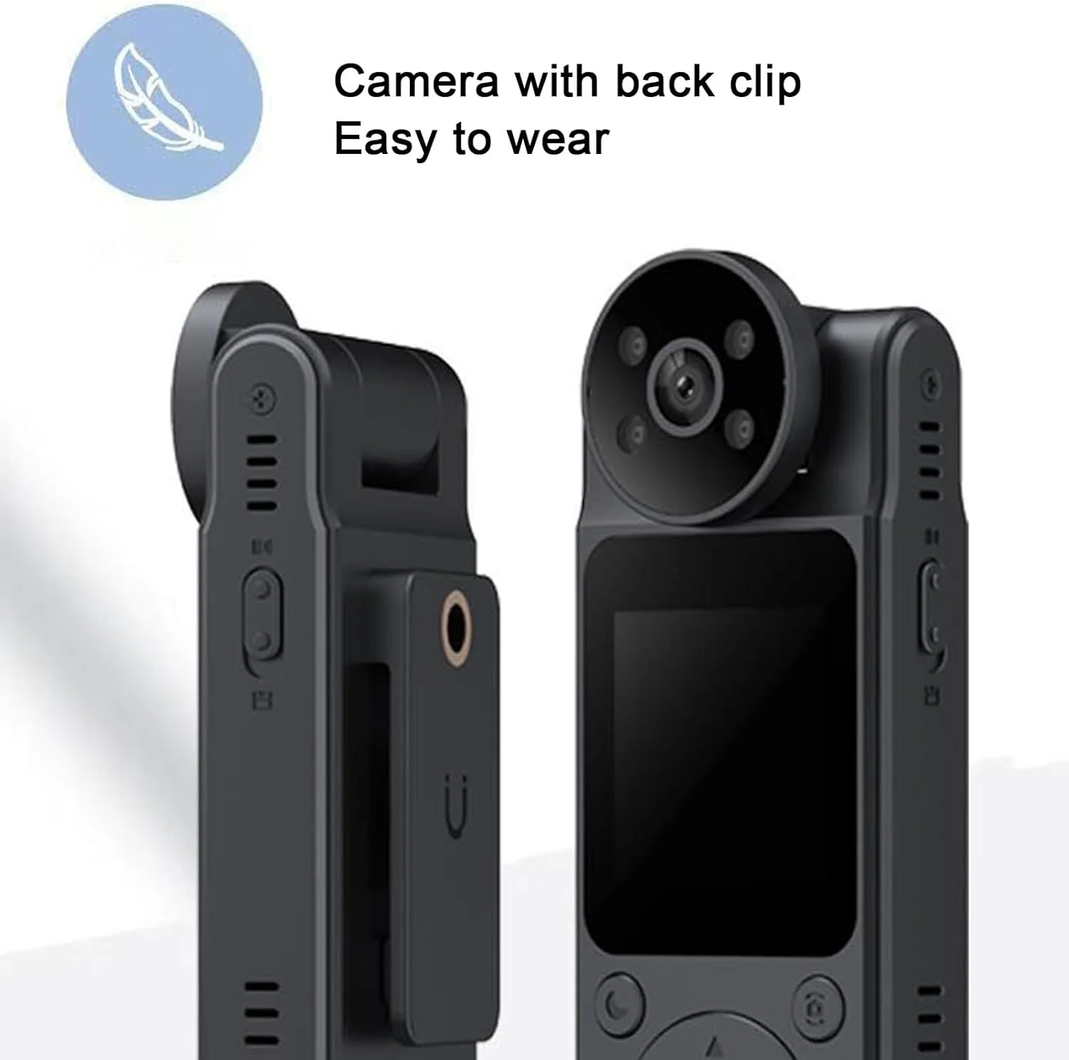 دوربین بدنه Asixxsix با قابلیت ضبط حلقوی، لنز چرخان 180 درجه و گیره پشتی، دوربین ورزشی تشخیص حرکت با زاویه باز 140 درجه 2K، ضبط کننده ویدئویی فضای باز