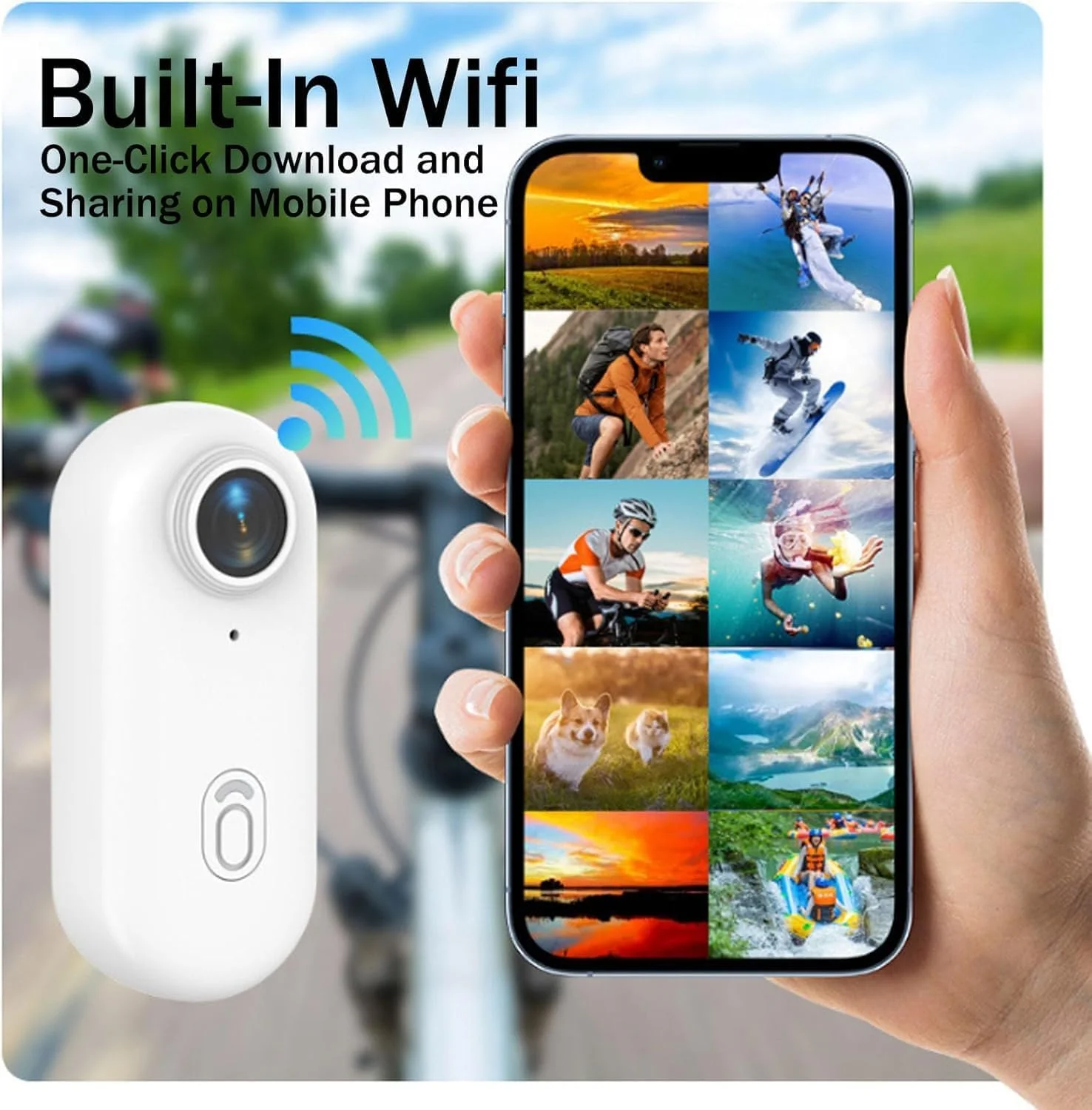 دوربین اکشن کوچک 4K با حافظه 128 گیگابایت، دوربین اکشن انگشتی، دوربین Snap Cam، دوربین بدنه، زاویه باز 4KHD/170 درجه، 6 روش نصب، مناسب برای دوچرخه سواری، موتور سیکلت، پیاده روی با حیوانات خانگی (مشکی) دوربین اکشن کوچک 4K با حافظه 128 گیگابایت، دوربین اکشن انگشتی، دوربین Snap Cam، دوربین بدنه، زاویه باز 4KHD/170 درجه، 6 روش نصب، مناسب برای دوچرخه سواری، موتور سیکلت، پیاده روی با حیوانات خانگی (مشکی)