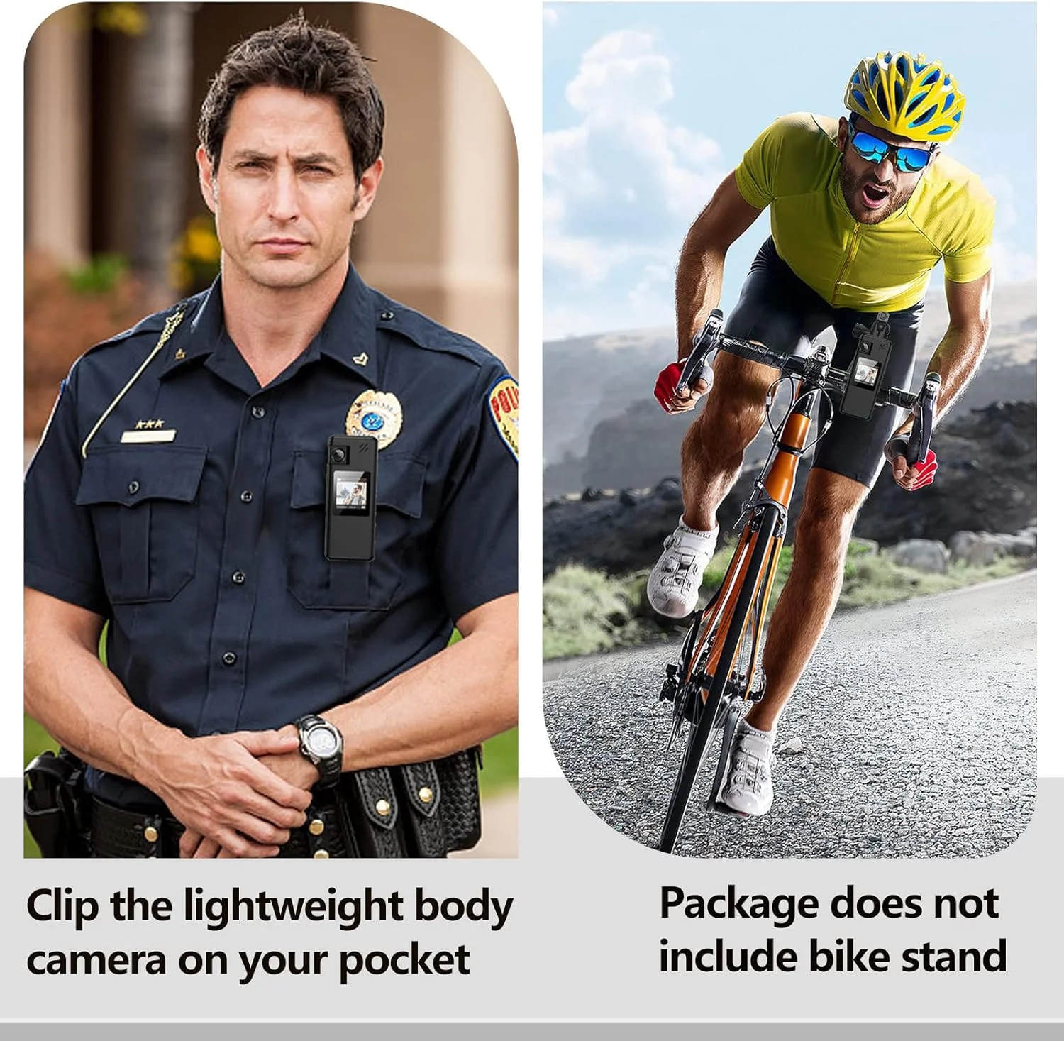 دوربین بدنه A32، دوربین قابل حمل با لنز چرخان 180 درجه و تشخیص حرکت، دوربین فیلمبرداری 1080P با ضبط صدا و تصویر برای ورزش های فضای باز، تحویل پلیس، دوچرخه سواری، کلاه ایمنی دوربین بدنه A32، دوربین قابل حمل با لنز چرخان 180 درجه و تشخیص حرکت، دوربین فیلمبرداری 1080P با ضبط صدا و تصویر برای ورزش های فضای باز، تحویل پلیس، دوچرخه سواری، کلاه ایمنی