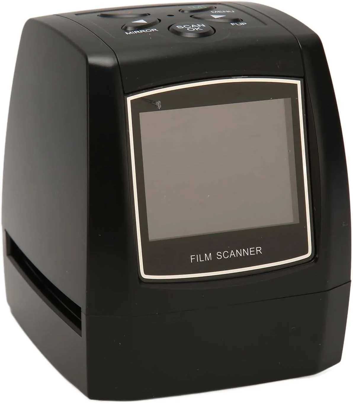 اسکنر فیلم، اسکنر فیلم و اسلاید همه کاره با صفحه نمایش 2.36 اینچی TFT LCD، فیلم 35 میلی متری و اسلایدهای 135 میلی متری را به عکس های دیجیتال 5 مگاپیکسلی JPEG تبدیل می کند، قابل ارتقا تا 32 گیگابایت، بدون نیاز به کامپیوتر