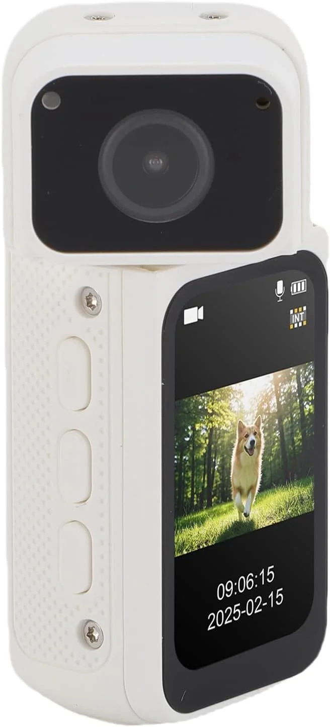 دوربین اکشن بدنه پوشیدنی ASHATA، دوربین بدنه مغناطیسی با ضبط صدا و تصویر، دوربین فیلمبرداری قابل حمل POV، دوربین اکشن بدنه پوشیدنی اندازه انگشت شست برای مسافرت کاری و پیاده روی با حیوانات خانگی (w)