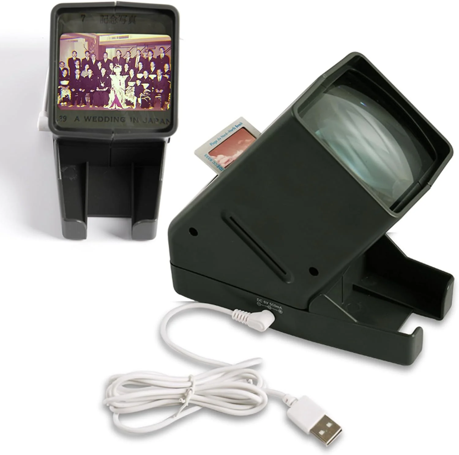 نمایشگر اسلاید 35 میلی متری، بزرگنمایی 3 برابر و نور LED رومیزی روشن و عملکرد با باتری - برای اسلایدها و نگاتیوهای فیلم مثبت 35 میلی متری (باتری های 4AA شامل نمی شوند)