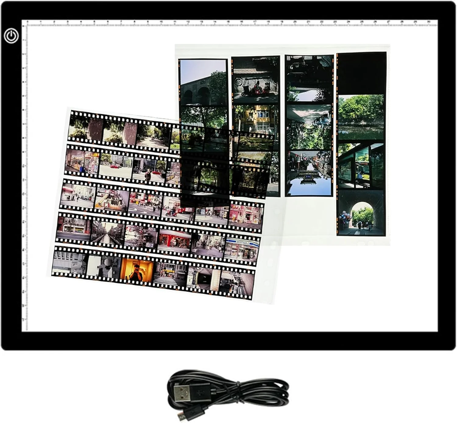 نمایشگر اسلاید A3 YCCLDIPL | جعبه نور اسکن نگاتیو فیلم و اسلایدهای قدیمی | نور پس زمینه پد نوری | نمایشگر نگاتیو | روشنایی فوق العاده نازک و بدون دست (شامل آداپتور USB) - مشکی