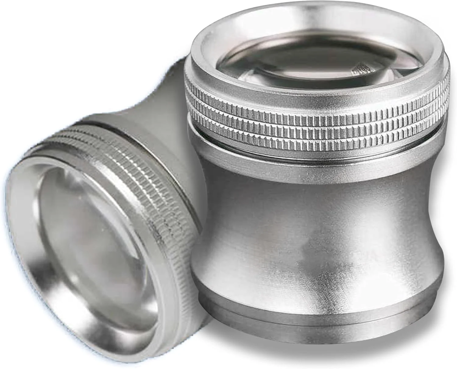 شیشه ذره بین 8X با لنز دوتایی از پیش متمرکز - لنز 1.5 اینچی، فلز بادوام، شامل پارچه تمیز کننده، ایده آل برای عکاسی، فیلم، صنایع دستی و موارد دیگر