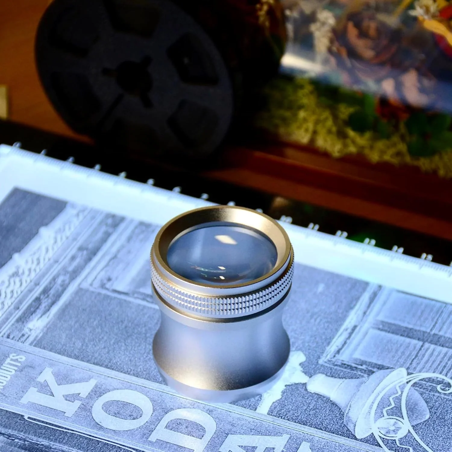 شیشه ذره بین 8X با لنز دوتایی از پیش متمرکز - لنز 1.5 اینچی، فلز بادوام، شامل پارچه تمیز کننده، ایده آل برای عکاسی، فیلم، صنایع دستی و موارد دیگر شیشه ذره بین 8X با لنز دوتایی از پیش متمرکز - لنز 1.5 اینچی، فلز بادوام، شامل پارچه تمیز کننده، ایده آل برای عکاسی، فیلم، صنایع دستی و موارد دیگر