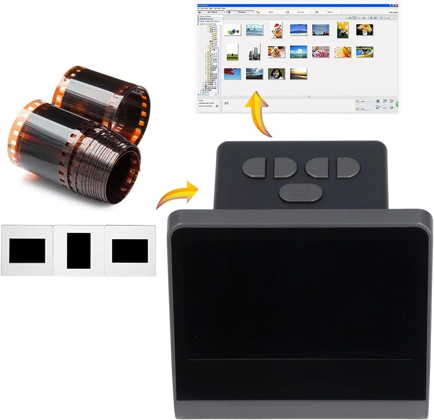 اسکنر فیلم دیجیتال قابل حمل با صفحه نمایش ال سی دی 5 اینچی، عکس های دیجیتال 22 مگاپیکسلی 1/2.33 اینچی CMOS و برای نگاتیوهای 110/135/126 KPK (پلاگین UK) اسکنر فیلم دیجیتال قابل حمل با صفحه نمایش ال سی دی 5 اینچی، عکس های دیجیتال 22 مگاپیکسلی 1/2.33 اینچی CMOS و برای نگاتیوهای 110/135/126 KPK (پلاگین UK)