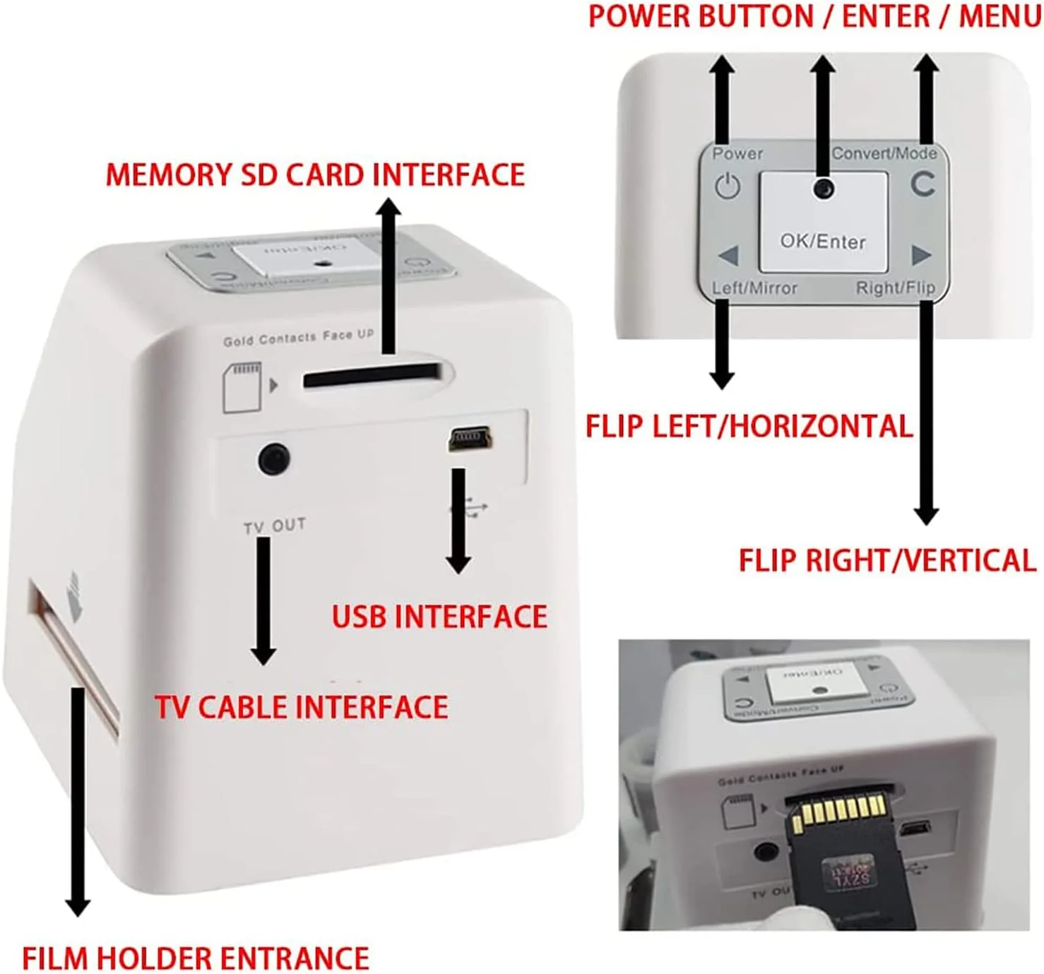 اسکنر فیلم و اسلاید VADSBO، مبدل فیلم دیجیتال، با صفحه نمایش 3.5 اینچی LCD، 22 مگاپیکسل، رزولوشن بالا 120، تبدیل فیلم های 35 میلی متری/126KPK/110/Super 8، اسلایدها، نگاتیوها به عکس های دیجیتال اسکنر فیلم و اسلاید VADSBO، مبدل فیلم دیجیتال، با صفحه نمایش 3.5 اینچی LCD، 22 مگاپیکسل، رزولوشن بالا 120، تبدیل فیلم های 35 میلی متری/126KPK/110/Super 8، اسلایدها، نگاتیوها به عکس های دیجیتال