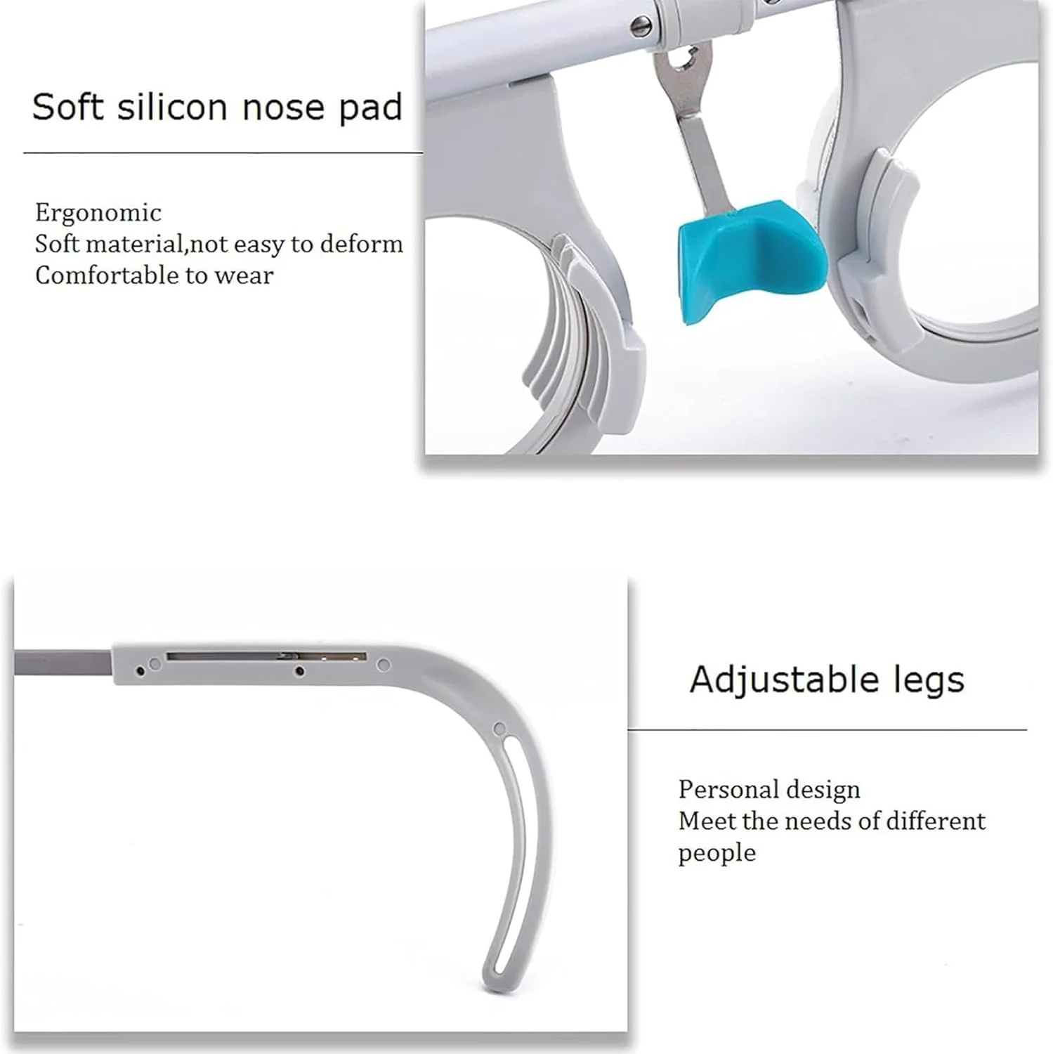 فریم بینایی سنجی فوق سبک، پدهای بینی و طول دسته قابل تنظیم، محدوده تنظیم فاصله مردمکی: 48mm ~ 80mm برای متخصص بینایی سنجی، بیمارستان، کارخانه فریم بینایی سنجی فوق سبک، پدهای بینی و طول دسته قابل تنظیم، محدوده تنظیم فاصله مردمکی: 48mm ~ 80mm برای متخصص بینایی سنجی، بیمارستان، کارخانه