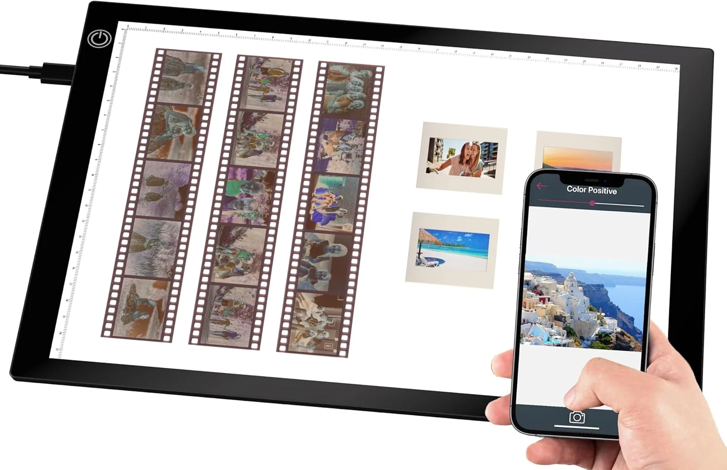 جعبه نور بیننده اسلاید Eyesen، اسکنر نوری فوق العاده نازک A4 با منبع تغذیه USB برای اسکن اسلاید عکس و نگاتیو فیلم، طراحی خالکوبی، طراحی هنرمند