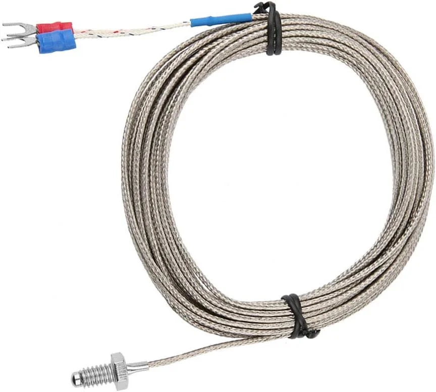 2 عدد کابل ترموکوپل نوع K به طول 5 متر با رزوه پیچ M6 BSW، پروب اندازه گیری دما، سنسور با دقت بالا برای کاربردهای گسترده 2 عدد کابل ترموکوپل نوع K به طول 5 متر با رزوه پیچ M6 BSW، پروب اندازه گیری دما، سنسور با دقت بالا برای کاربردهای گسترده