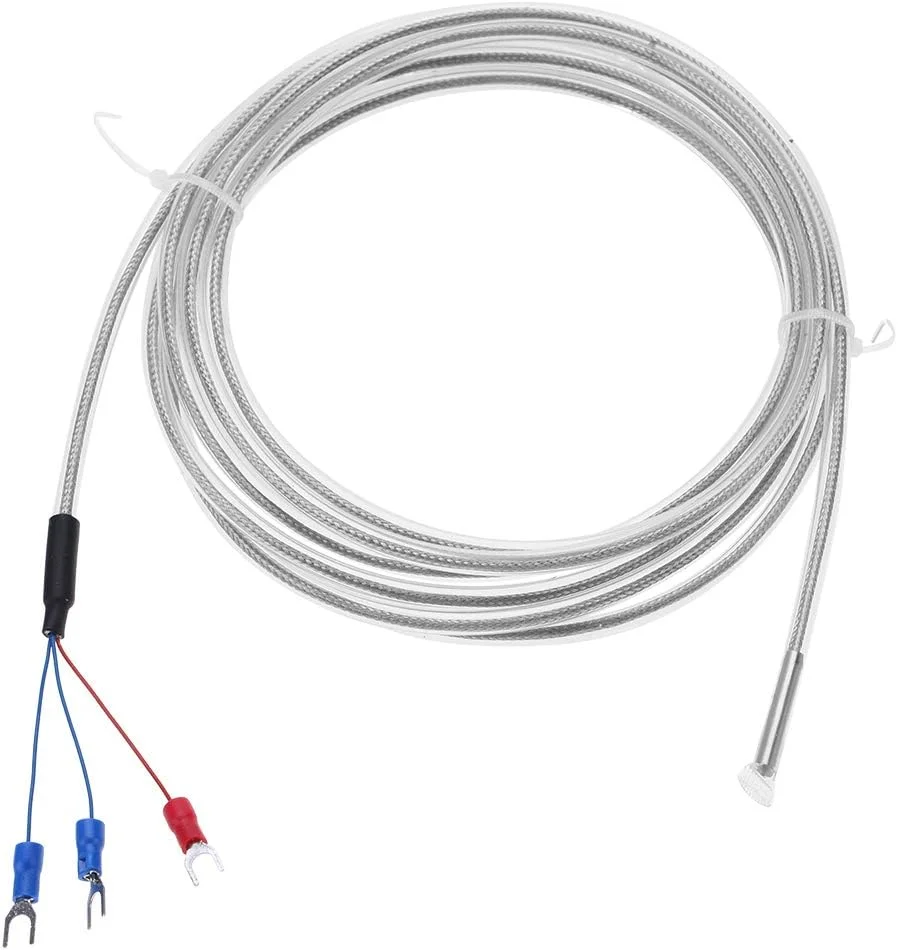 حسگر دمای ترموکوپل PT100، پروب ترمیستور 3 سیمه 0 تا 200 درجه سانتیگراد برای کوره‌ها، خروجی توربین گازی و سایر فرآیندهای صنعتی