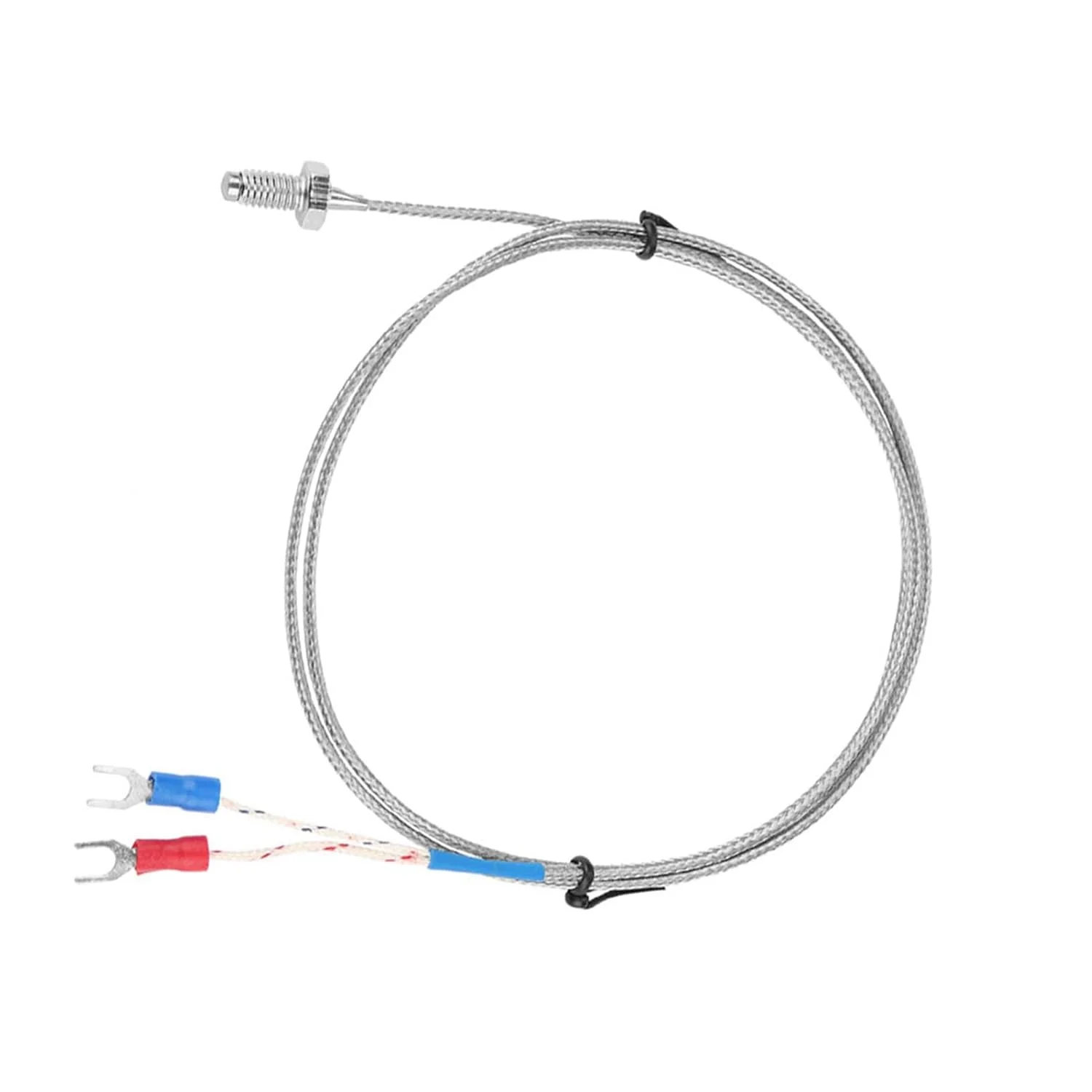 دو عدد ترموکوپل نوع K با طول 300 سانتی متر، حسگر پروب دما با پیچ M6، 0-400 درجه سانتیگراد برای اندازه گیری دما دو عدد ترموکوپل نوع K با طول 300 سانتی متر، حسگر پروب دما با پیچ M6، 0-400 درجه سانتیگراد برای اندازه گیری دما