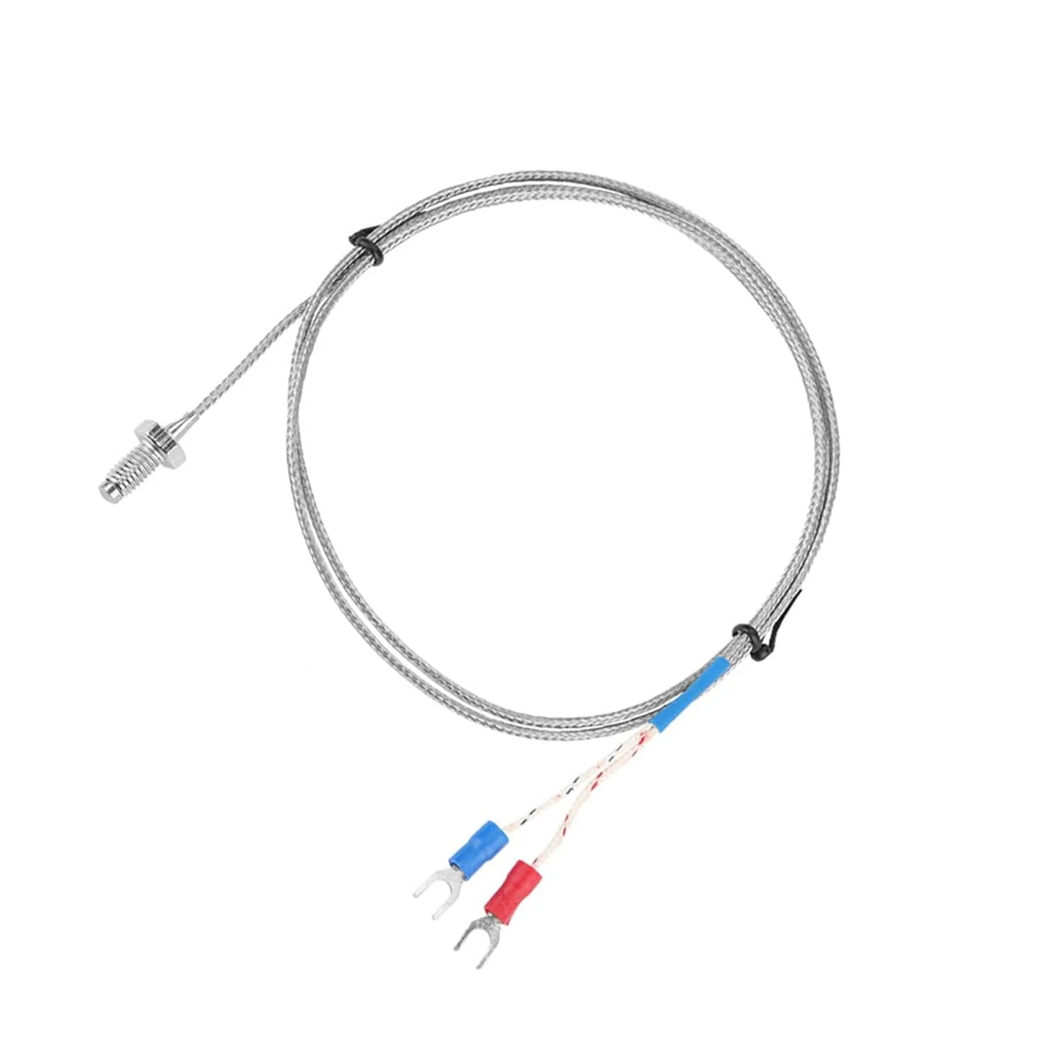 دو عدد ترموکوپل نوع K با طول 300 سانتی متر، حسگر پروب دما با پیچ M6، 0-400 درجه سانتیگراد برای اندازه گیری دما دو عدد ترموکوپل نوع K با طول 300 سانتی متر، حسگر پروب دما با پیچ M6، 0-400 درجه سانتیگراد برای اندازه گیری دما