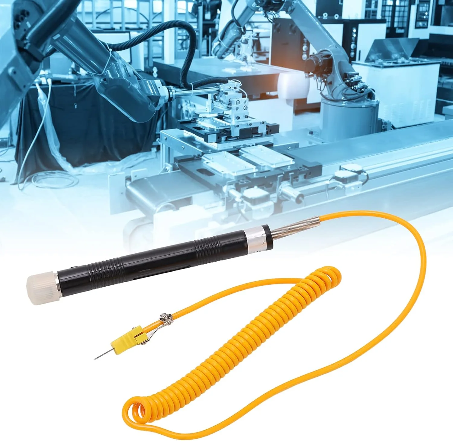 پروب ترموکوپل نوع K، پروب ترموکوپل سطحی دستی، سبک و نصب آسان برای صنعت خودرو، با صفحه اندازه گیری دمای مشبک، برای دایکاست پروب ترموکوپل نوع K، پروب ترموکوپل سطحی دستی، سبک و نصب آسان برای صنعت خودرو، با صفحه اندازه گیری دمای مشبک، برای دایکاست