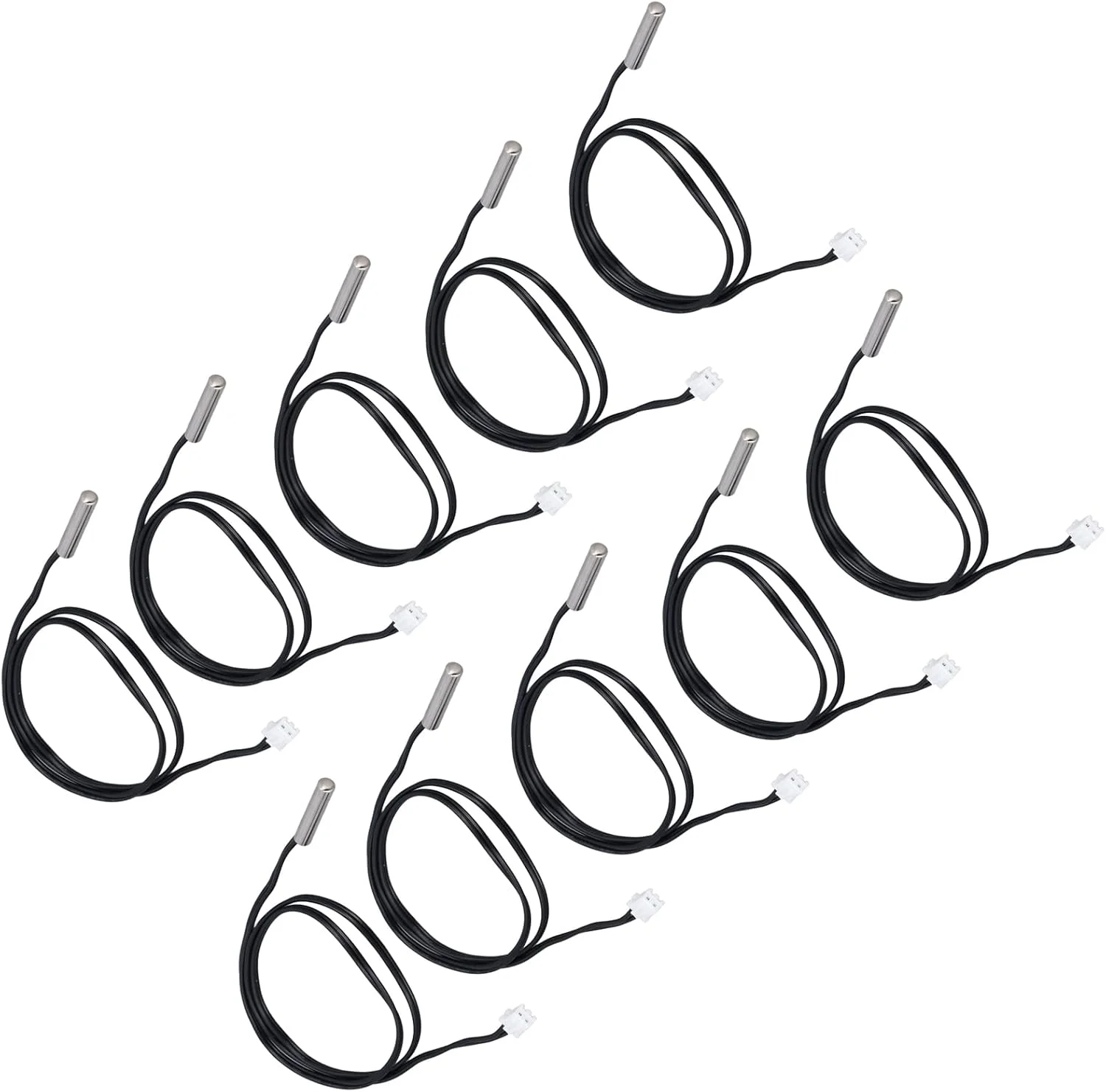 10 عدد پروب حسگر دما ترمیستور، حساسیت بالا، محدوده اندازه گیری 25- تا 125 درجه سانتیگراد، اندازه جمع و جور، کاربردهای متعدد، با کابل سازگار با لوازم خانگی