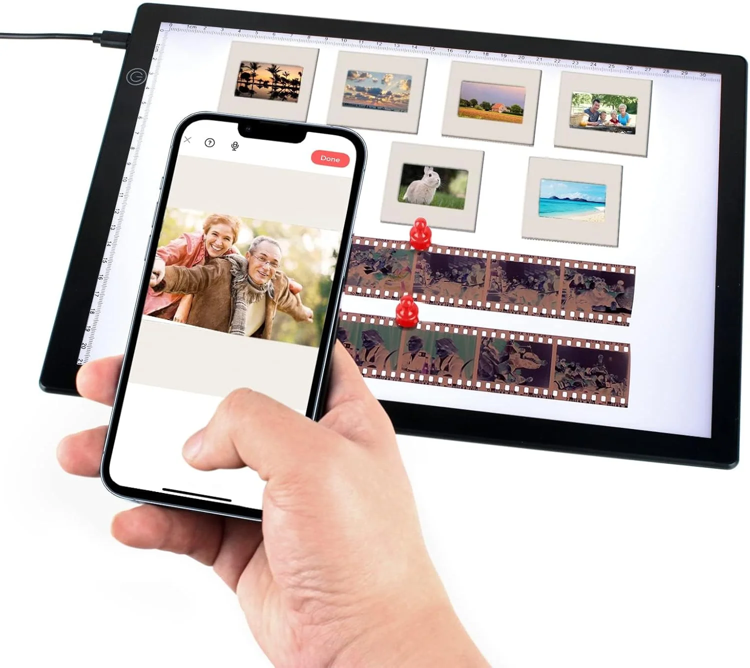پد نوری TERRIFI A4 برای مشاهده اسلاید - نور پس زمینه مغناطیسی برای اسکن اسلاید و نگاتیو فیلم - 3 سطح روشنایی - تغذیه از طریق USB