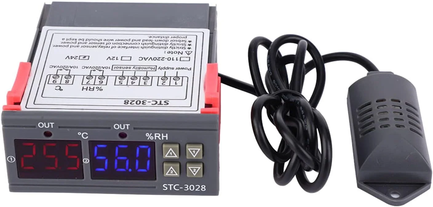 کنترلر دما و رطوبت با نمایشگر دیجیتال و سنسور یکپارچه برای دستگاه های خنک کننده آب کنترلر دما و رطوبت با نمایشگر دیجیتال و سنسور یکپارچه برای دستگاه های خنک کننده آب