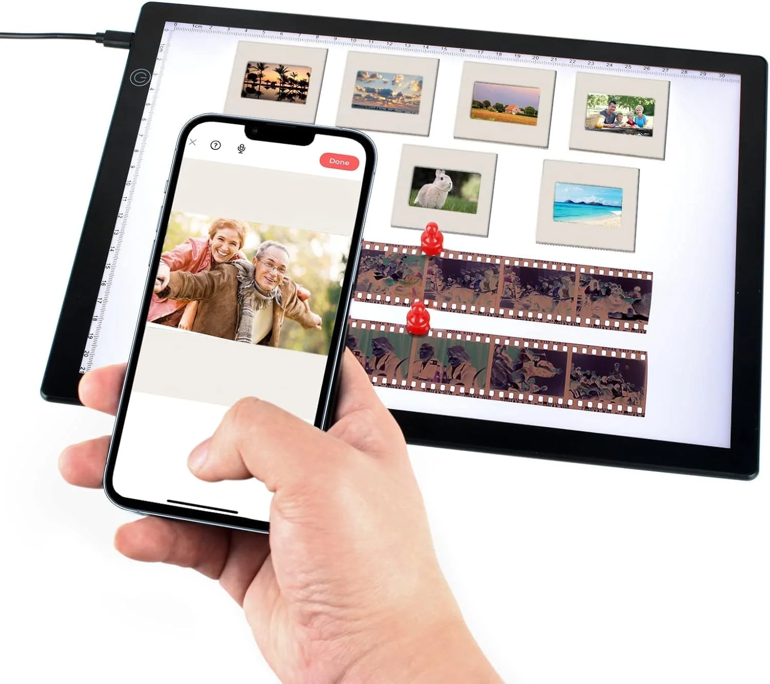 اسکنر اسلاید نگاتیو TCNEWCL، نمایشگر اسلاید LED فوق العاده نازک قابل حمل 30 در 21 سانتی متر، برای عکس ها و اسلایدهای نگاتیو دیجیتایزر