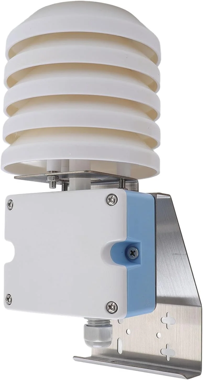 محفظه کرکره ای سنسور دما و رطوبت، دارای استاندارد IP65، فرستنده فضای باز با خروجی 4-20 میلی آمپر برای هواشناسی کشاورزی