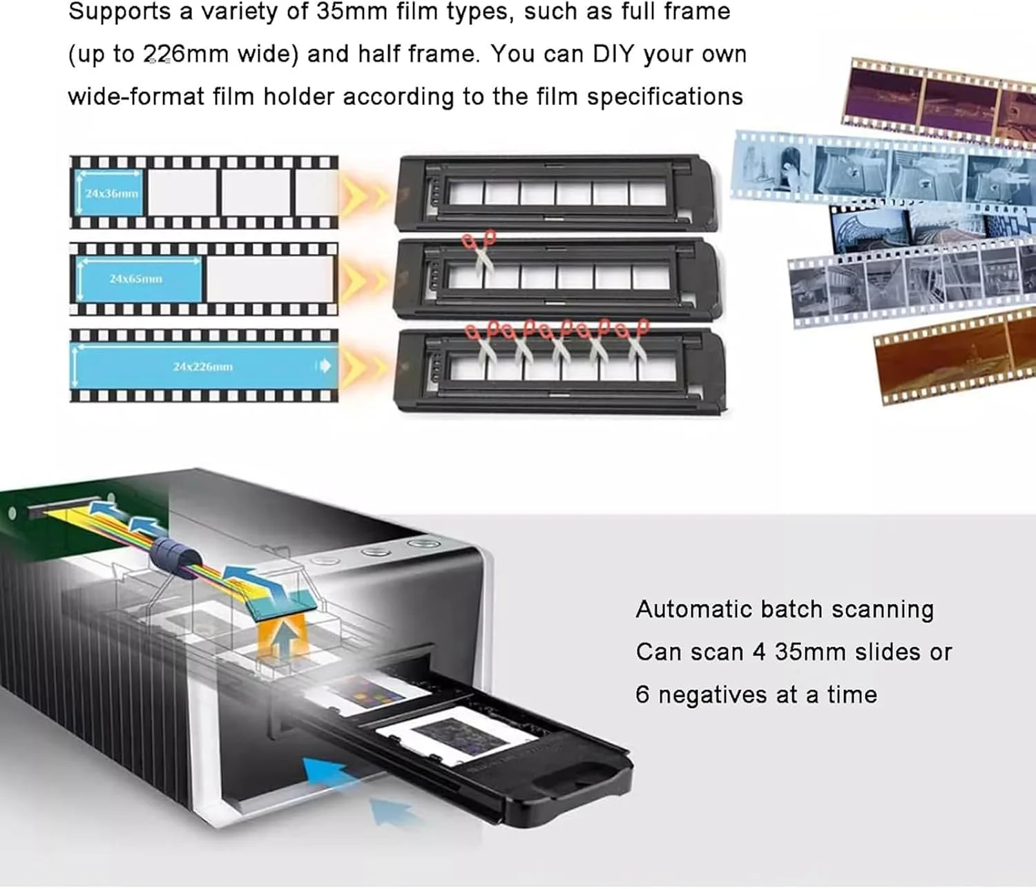 اسکنر اسلاید، اسکنر فیلم دیجیتال 35 میلی متری، رزولوشن 7200 DPI / خروجی 48 بیتی، نگاتیو و اسلایدهای فیلم 35 میلی متری را به JPEG تبدیل می کند، پشتیبانی از Mac و PC اسکنر اسلاید، اسکنر فیلم دیجیتال 35 میلی متری، رزولوشن 7200 DPI / خروجی 48 بیتی، نگاتیو و اسلایدهای فیلم 35 میلی متری را به JPEG تبدیل می کند، پشتیبانی از Mac و PC