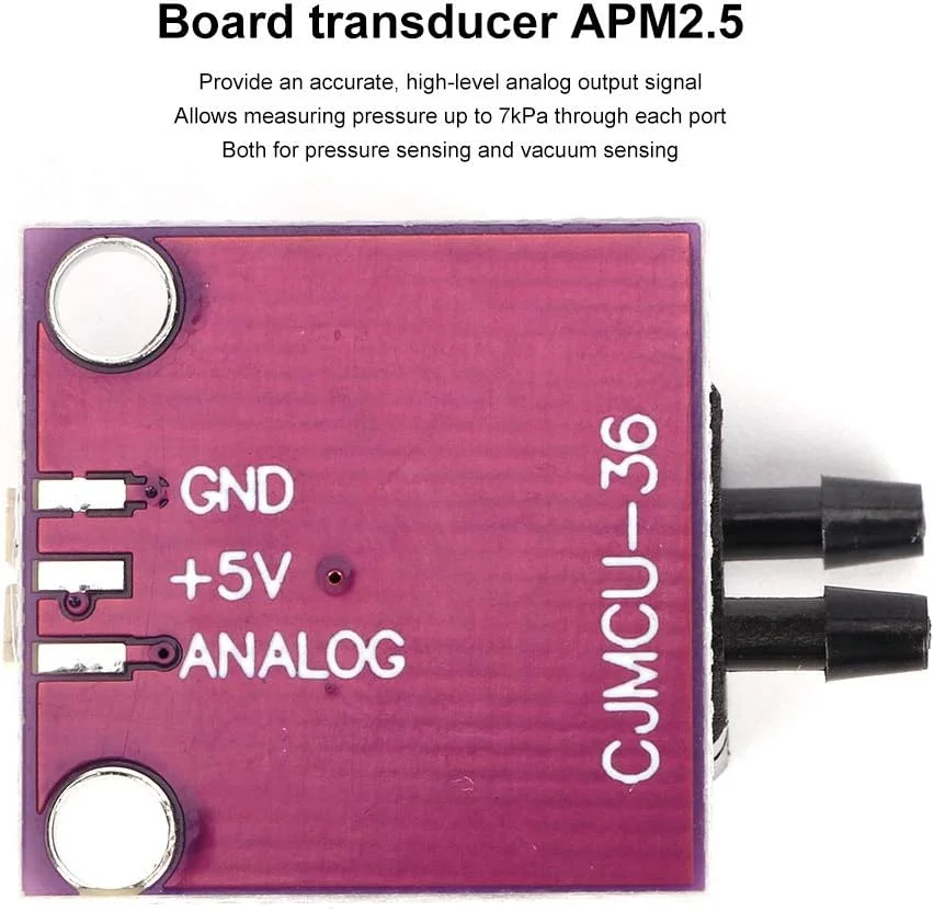 برد حسگر فشار سوراندی MPXV7002DP، مبدل برای میکروکنترلرها، با خروجی آنالوگ برای حس کردن فشار و خلاء برد حسگر فشار سوراندی MPXV7002DP، مبدل برای میکروکنترلرها، با خروجی آنالوگ برای حس کردن فشار و خلاء