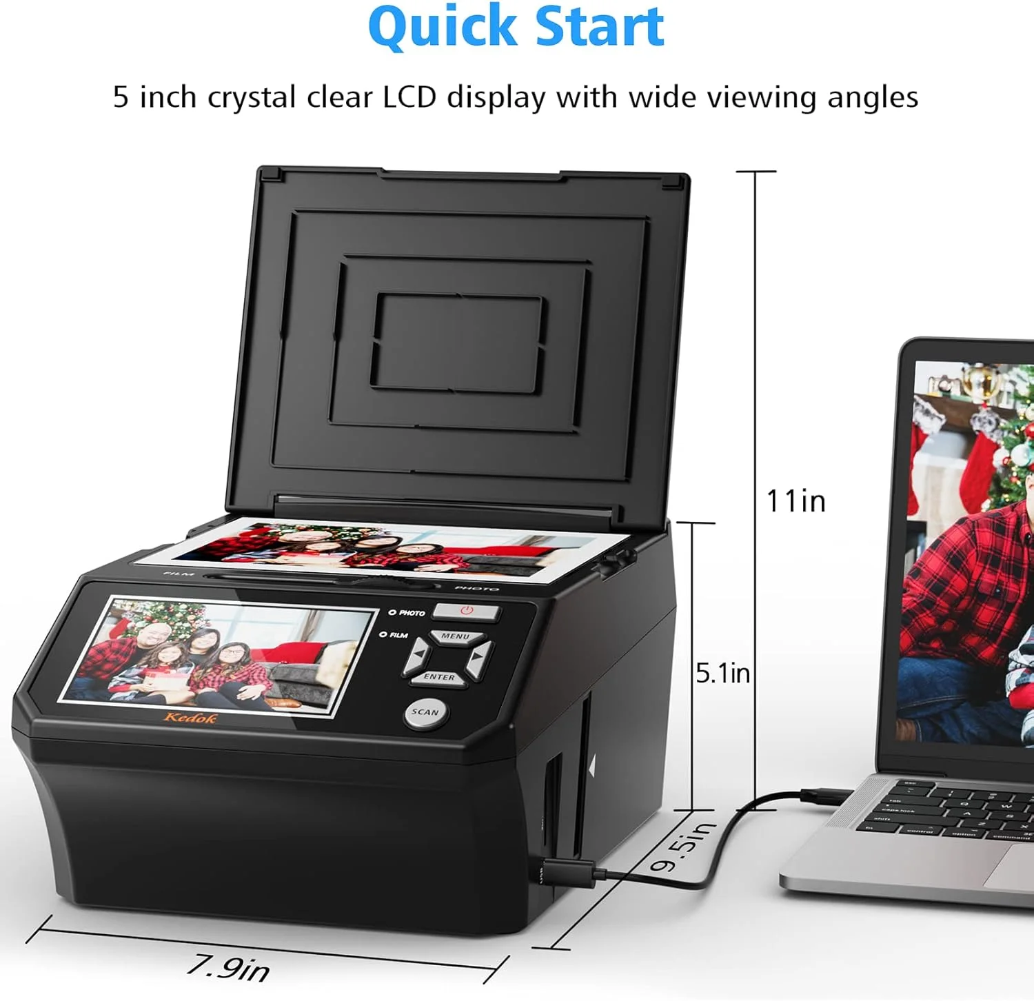 اسکنر عکس، کارت ویزیت، اسلاید و نگاتیو با صفحه نمایش بزرگ 5 اینچی LCD، دیجیتایزر فیلم و اسلاید - تبدیل 35 میلی متری، فیلم/عکس 110 (3R اسکنر عکس، کارت ویزیت، اسلاید و نگاتیو با صفحه نمایش بزرگ 5 اینچی LCD، دیجیتایزر فیلم و اسلاید - تبدیل 35 میلی متری، فیلم/عکس 110 (3R